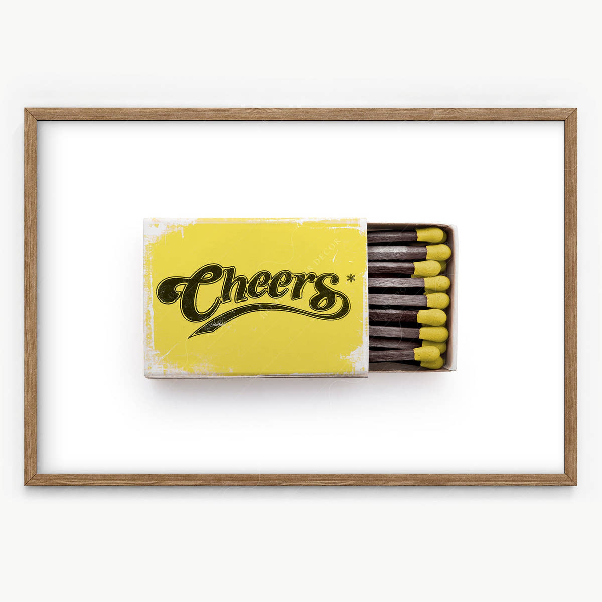 Cheers wall art, Matchbox photography, Retro print