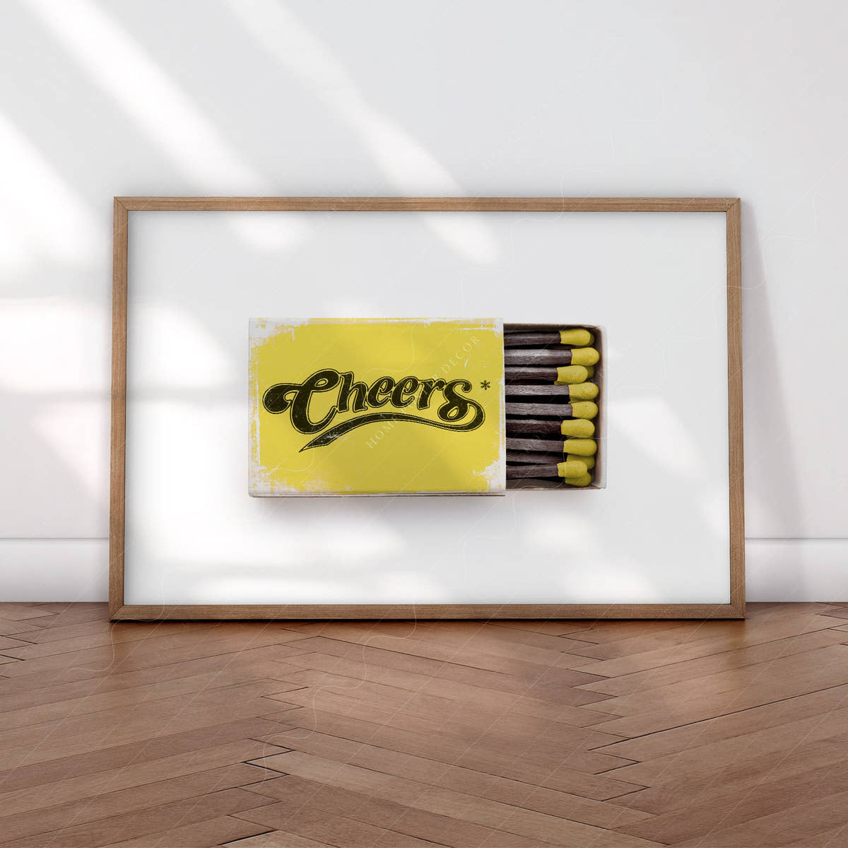 Cheers wall art, Matchbox photography, Retro print