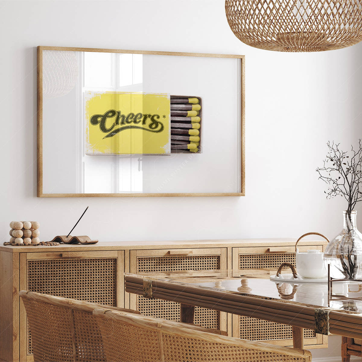 Cheers wall art, Matchbox photography, Retro print