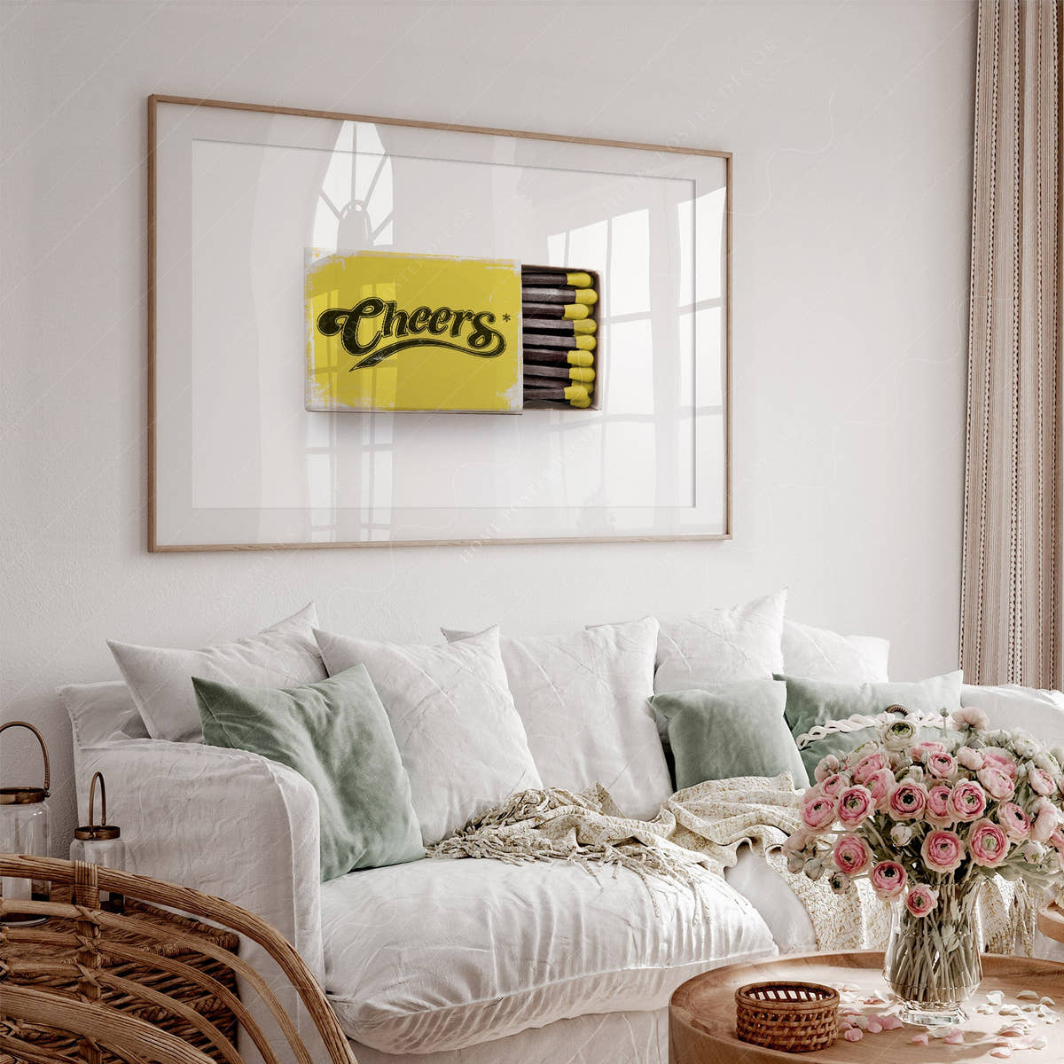 Cheers wall art, Matchbox photography, Retro print
