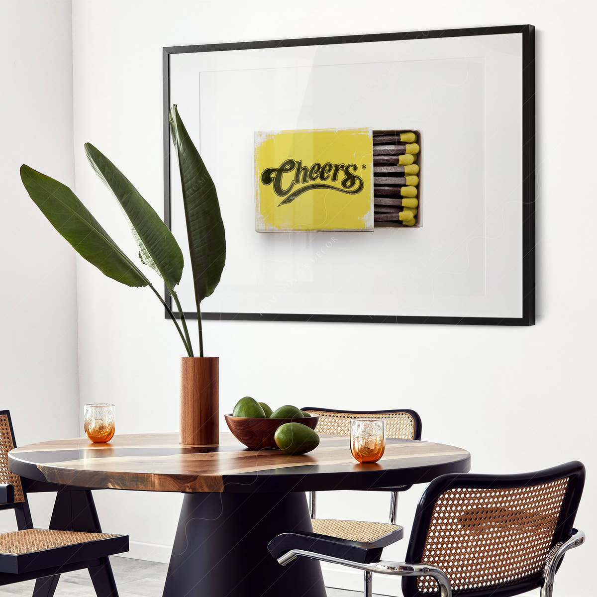 Cheers wall art, Matchbox photography, Retro print