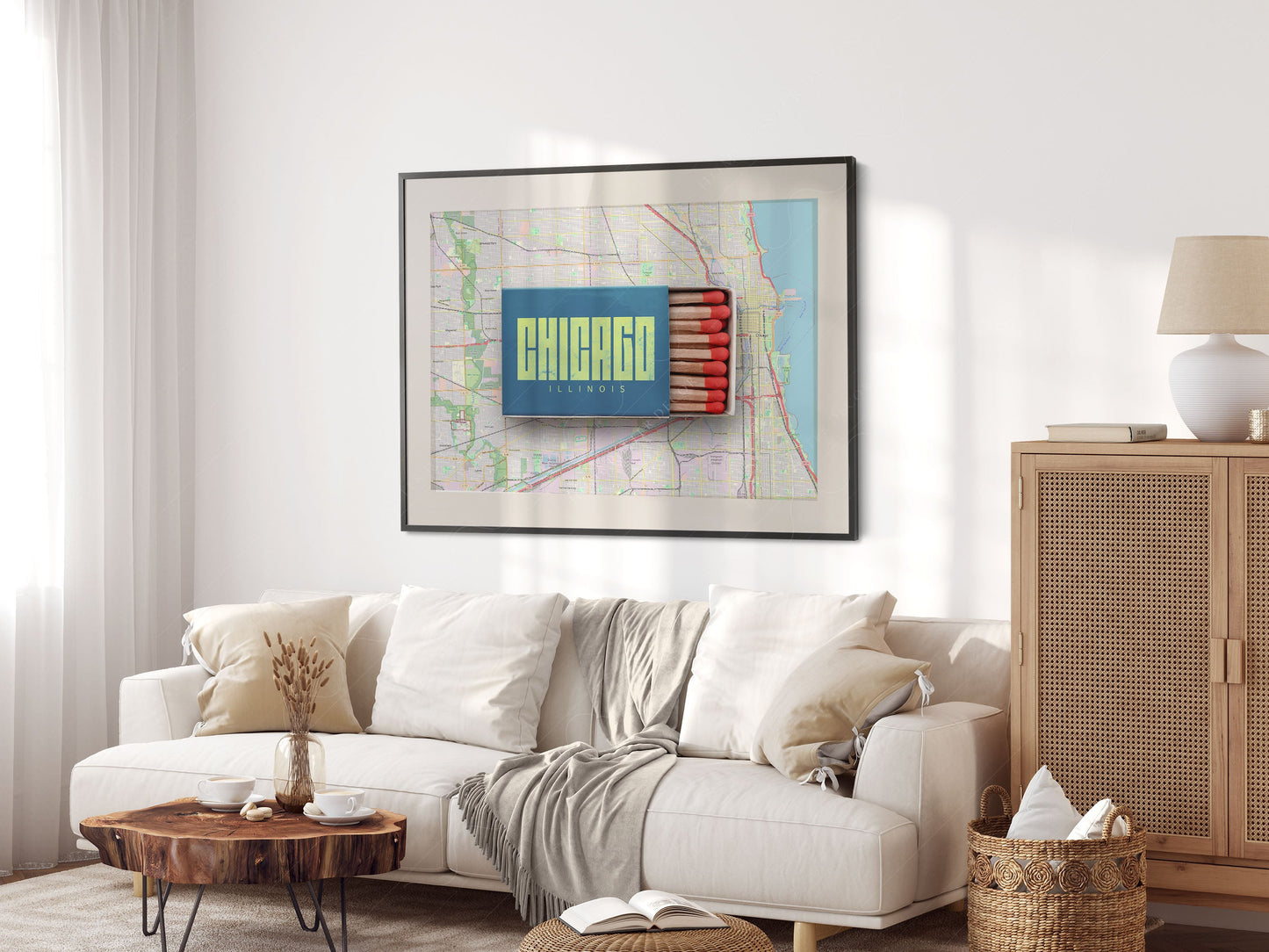 Chicago Print, Matchbox Photo, Map City Wall Art