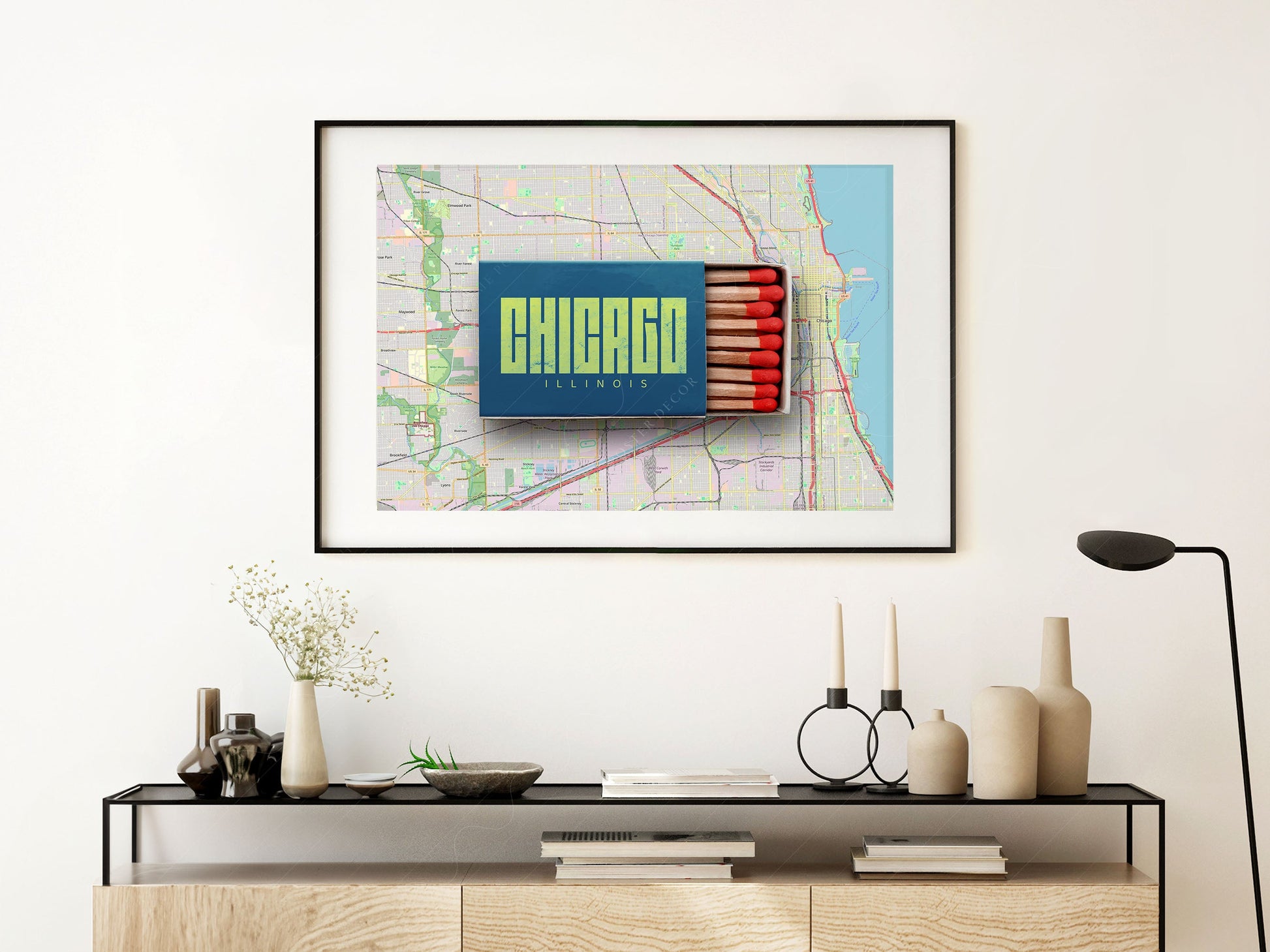 Chicago Print, Matchbox Photo, Map City Wall Art