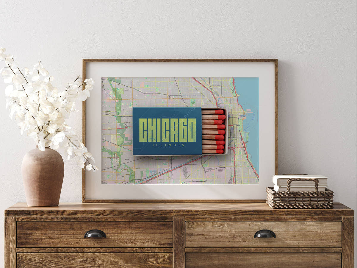 Chicago Print, Matchbox Photo, Map City Wall Art