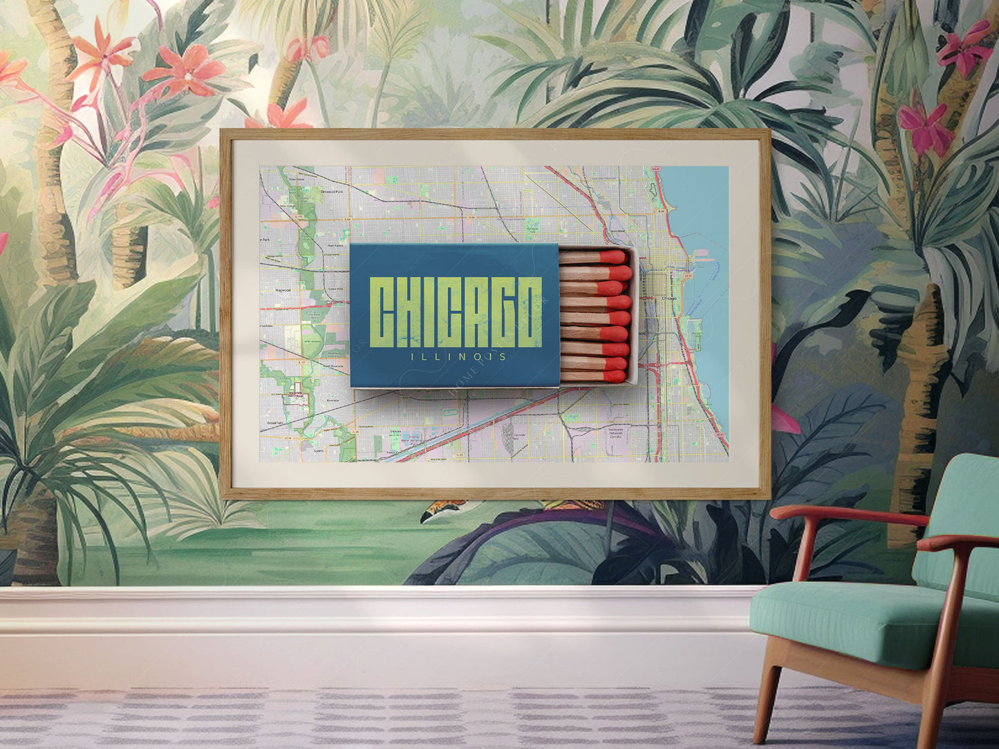 Chicago Print, Matchbox Photo, Map City Wall Art