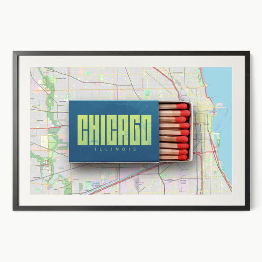 Chicago Print, Matchbox Photo, Map City Wall Art