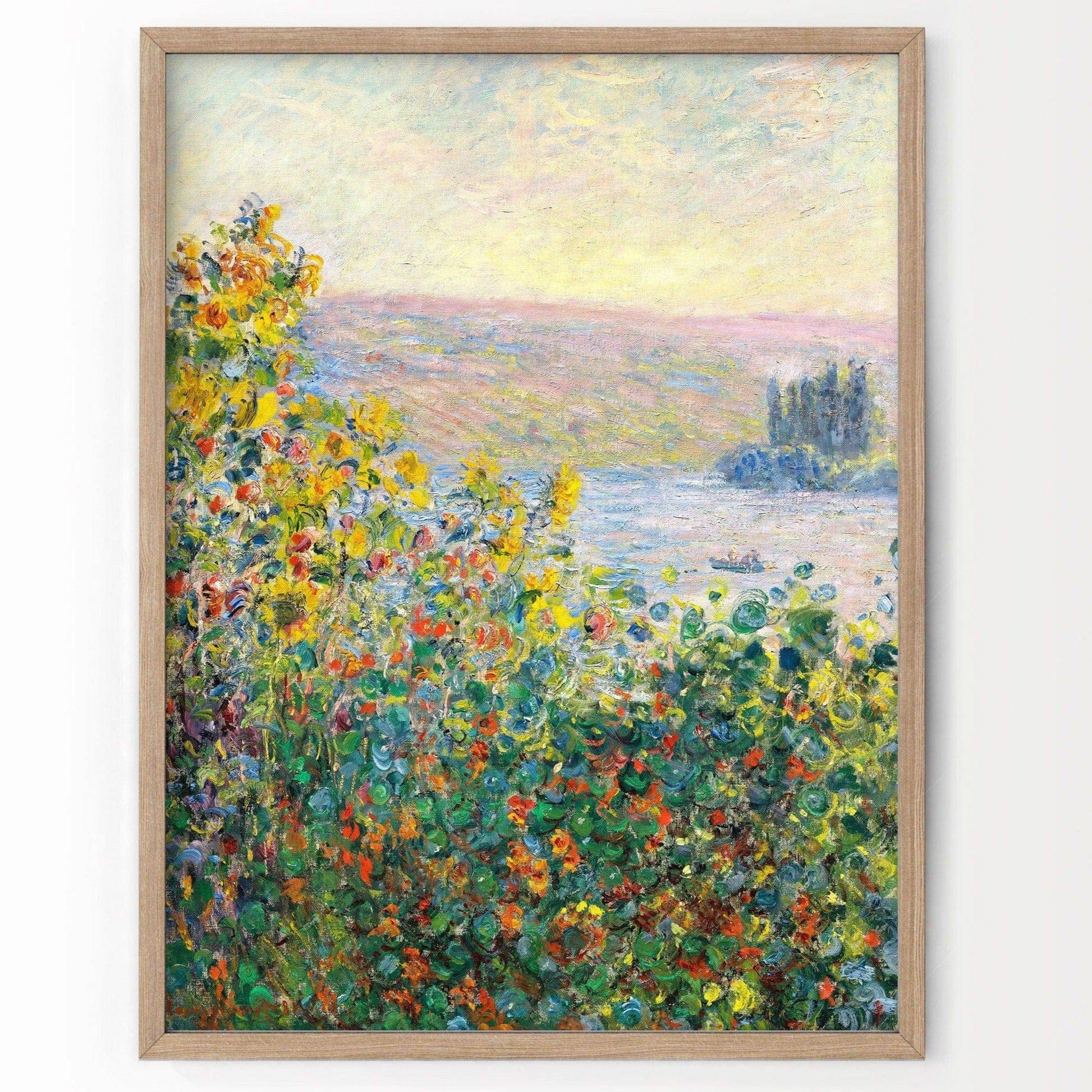 Claude Monet, Flower Beds at Vétheuil, Poppy Field, Famous Painting