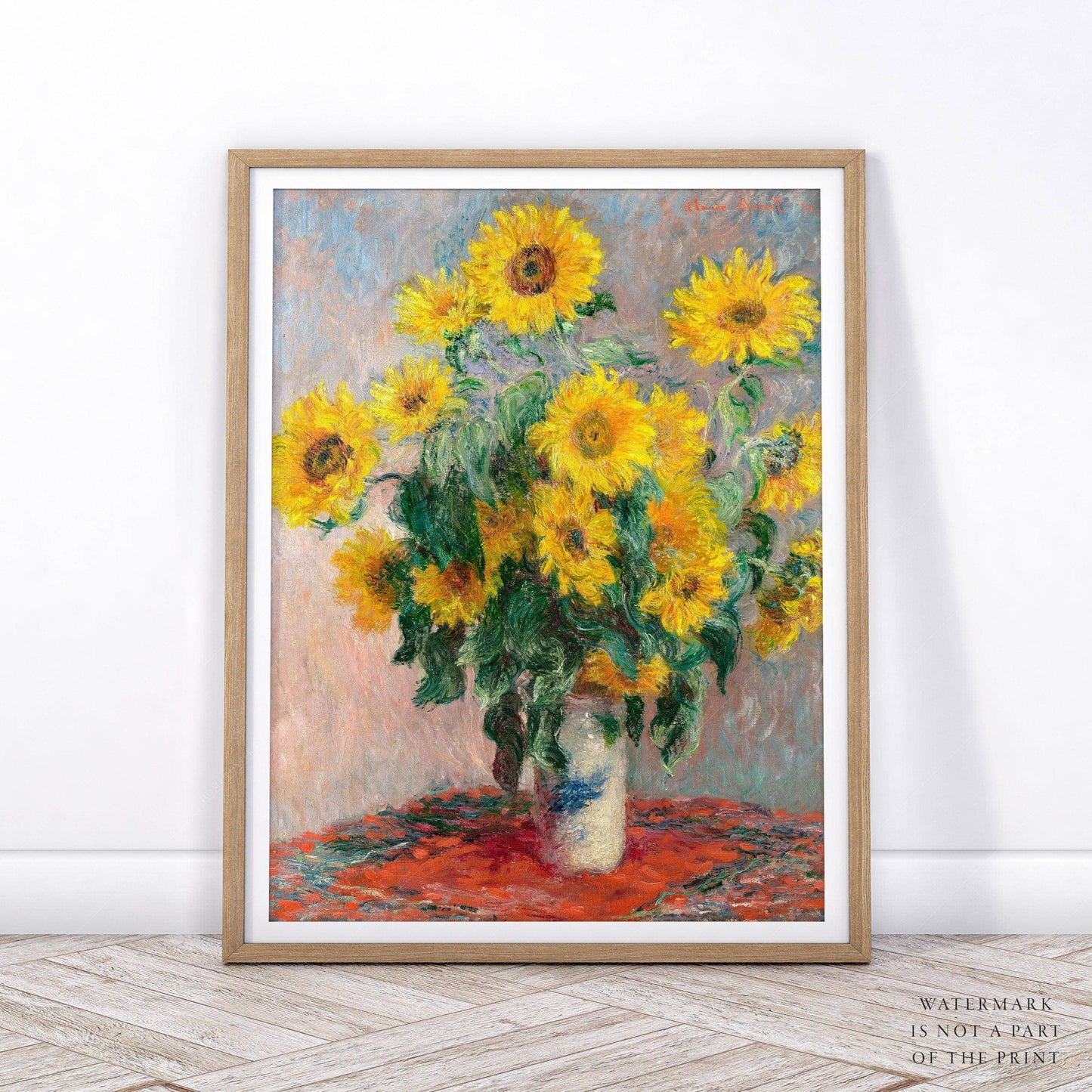 Claude Monet Poster, Bouquet Sunflowers, Floral Wall Decor