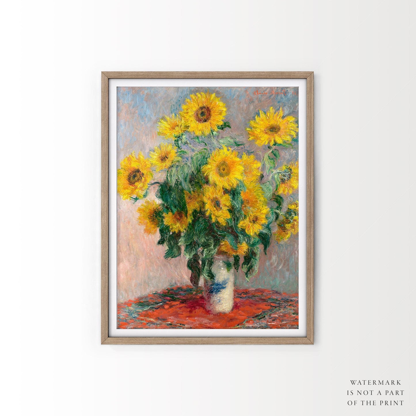 Claude Monet Poster, Bouquet Sunflowers, Floral Wall Decor