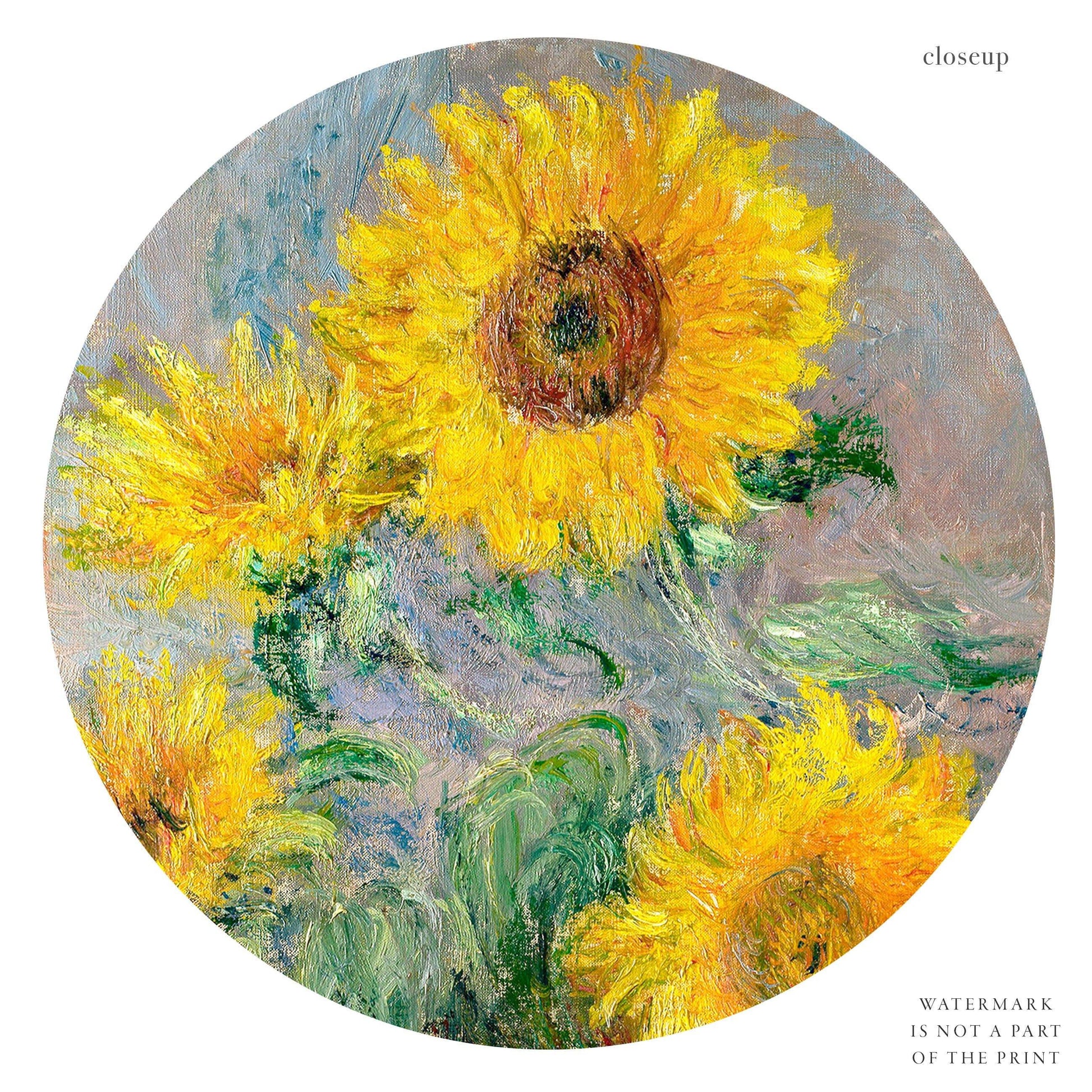 Claude Monet Poster, Bouquet Sunflowers, Floral Wall Decor