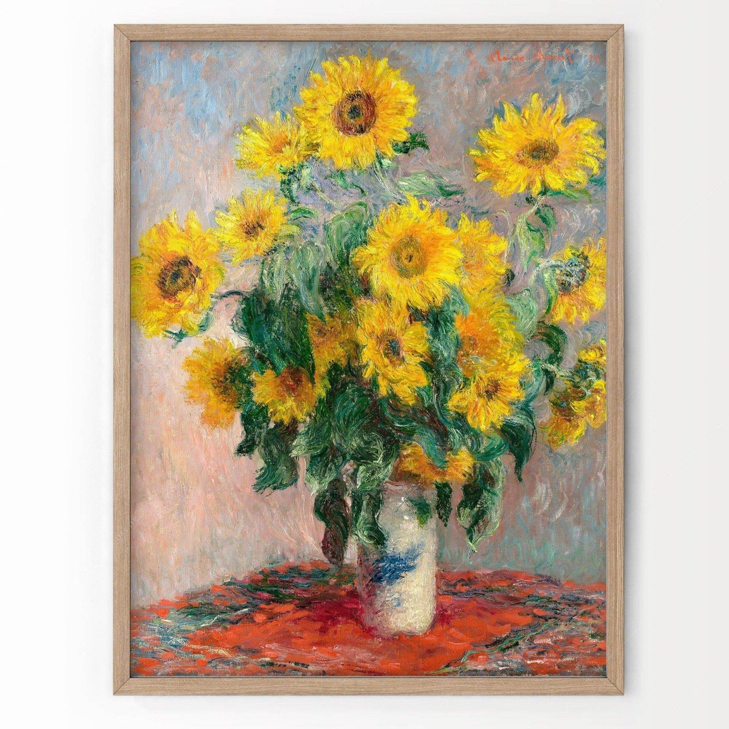 Claude Monet Poster, Bouquet Sunflowers, Floral Wall Decor