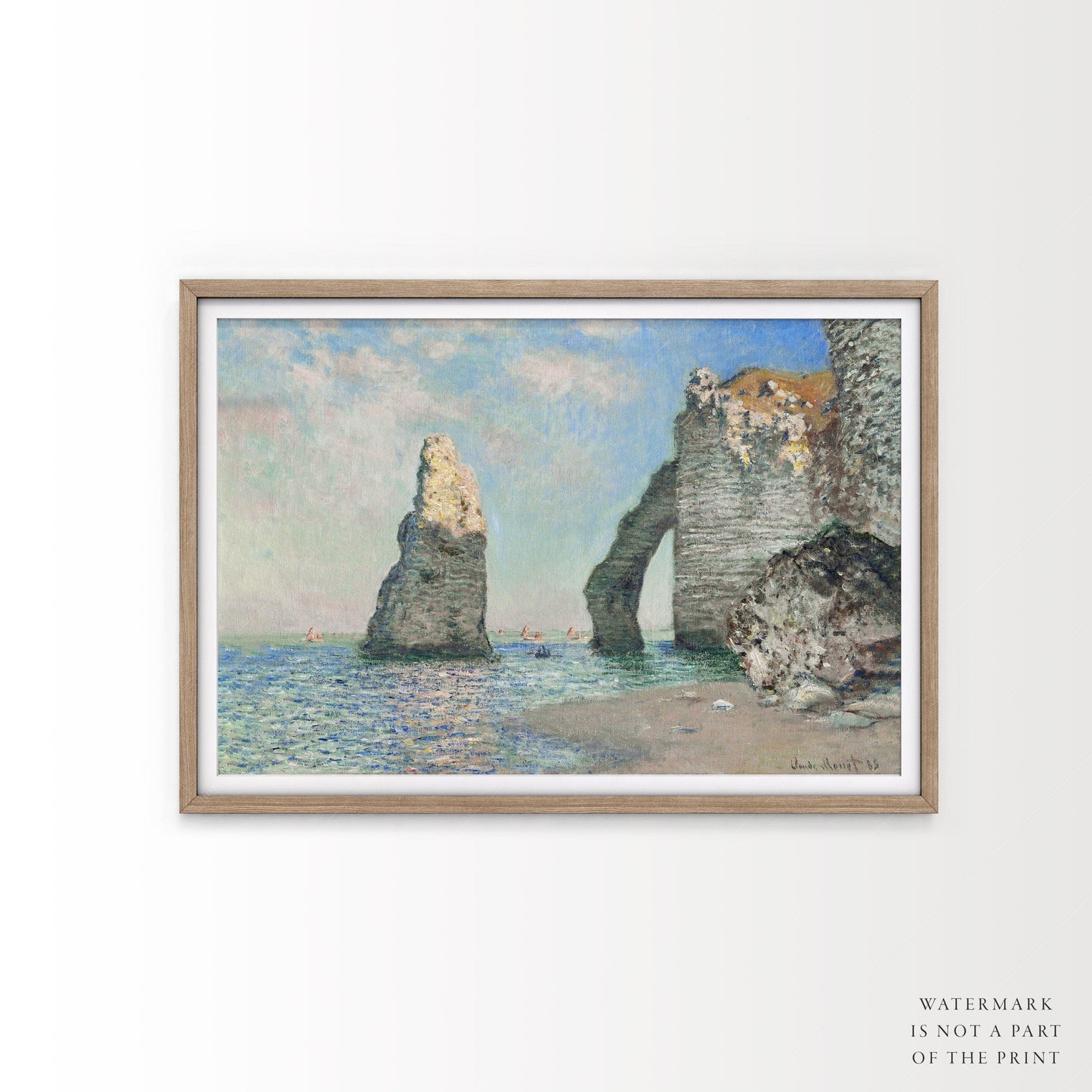 Claude Monet Poster, Cliff of Aval, Auburtin at Étretat