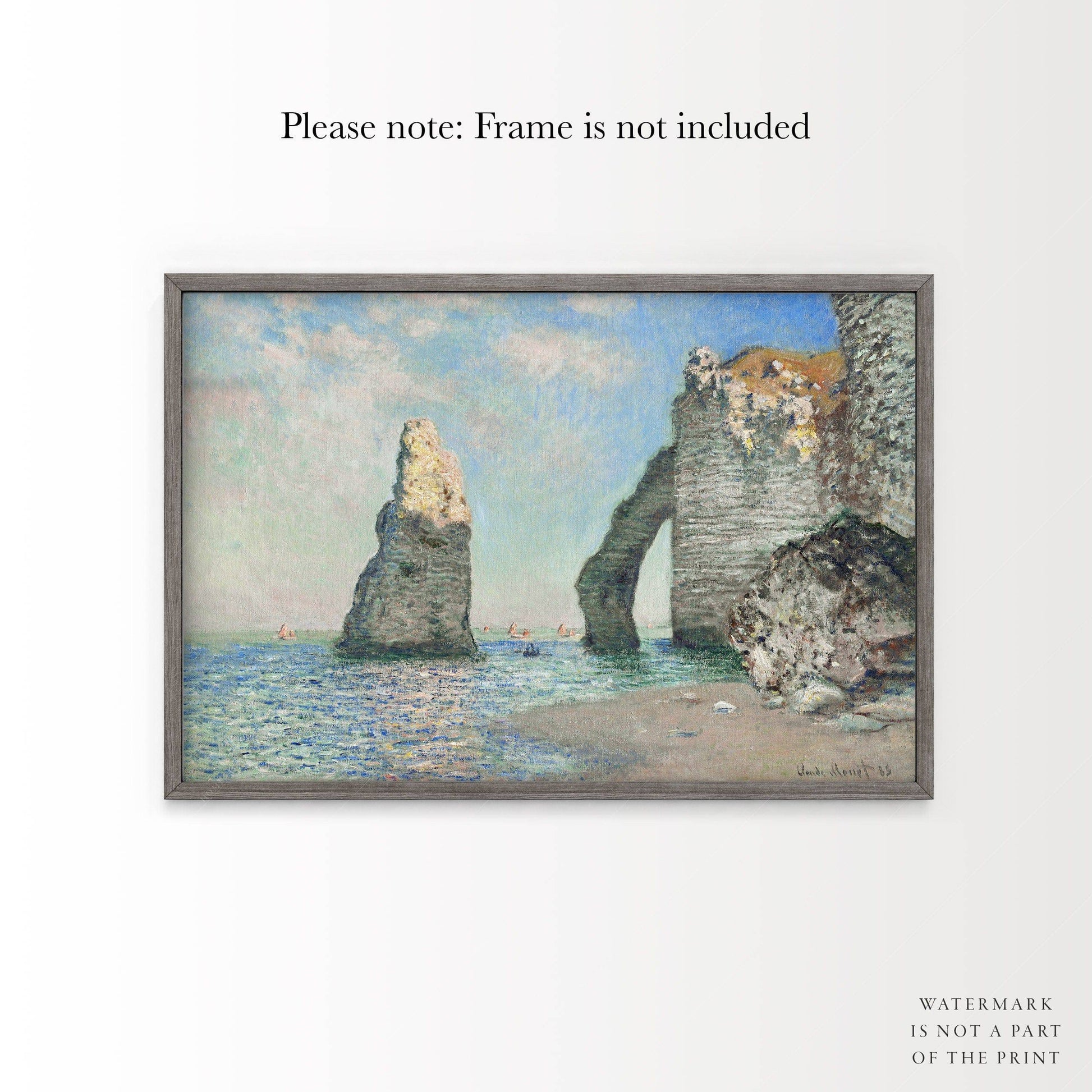 Claude Monet Poster, Cliff of Aval, Auburtin at Étretat