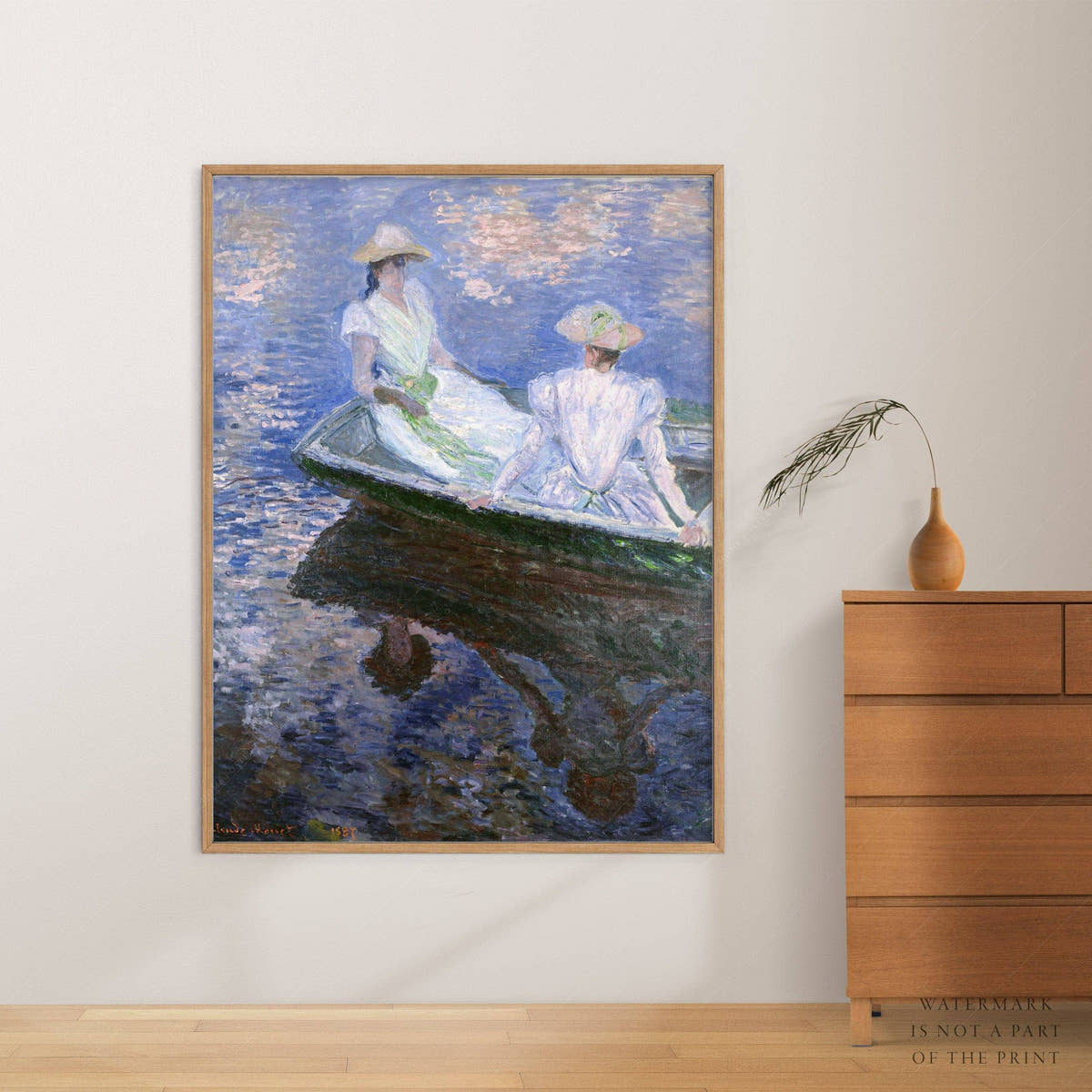 Claude Monet Print, On the boat poster, Famous painting