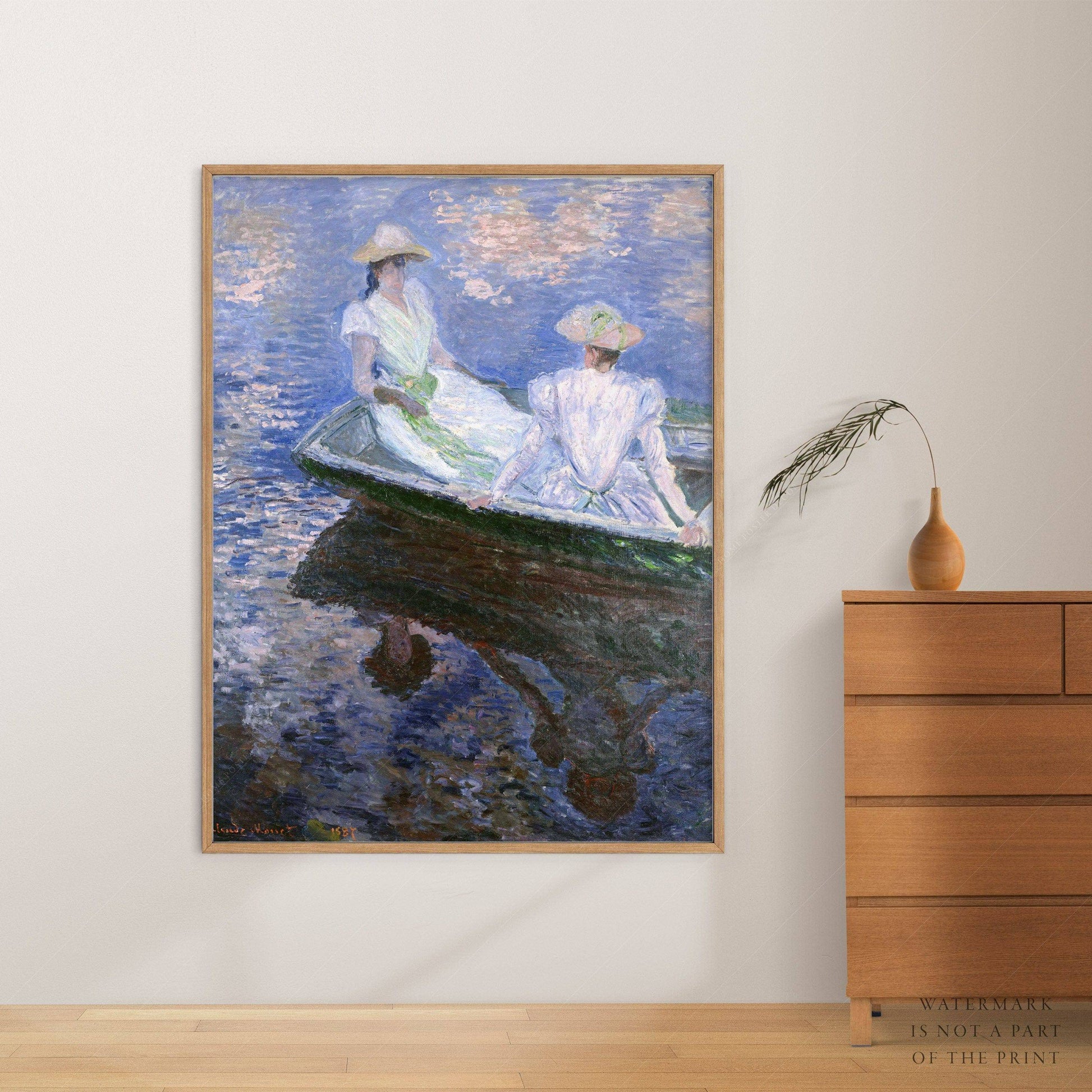 Claude Monet Print, On the boat poster, Famous painting