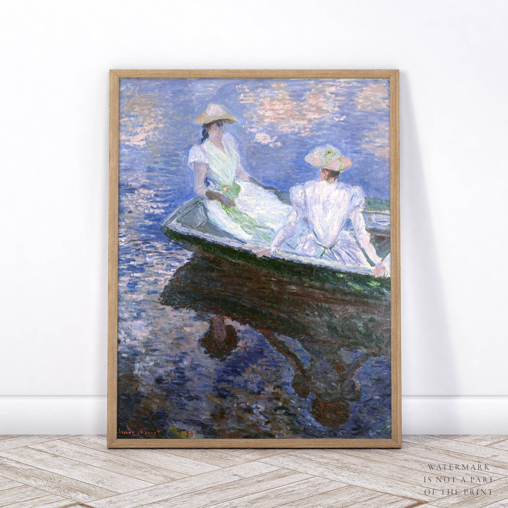 Claude Monet Print, On the boat poster, Famous painting