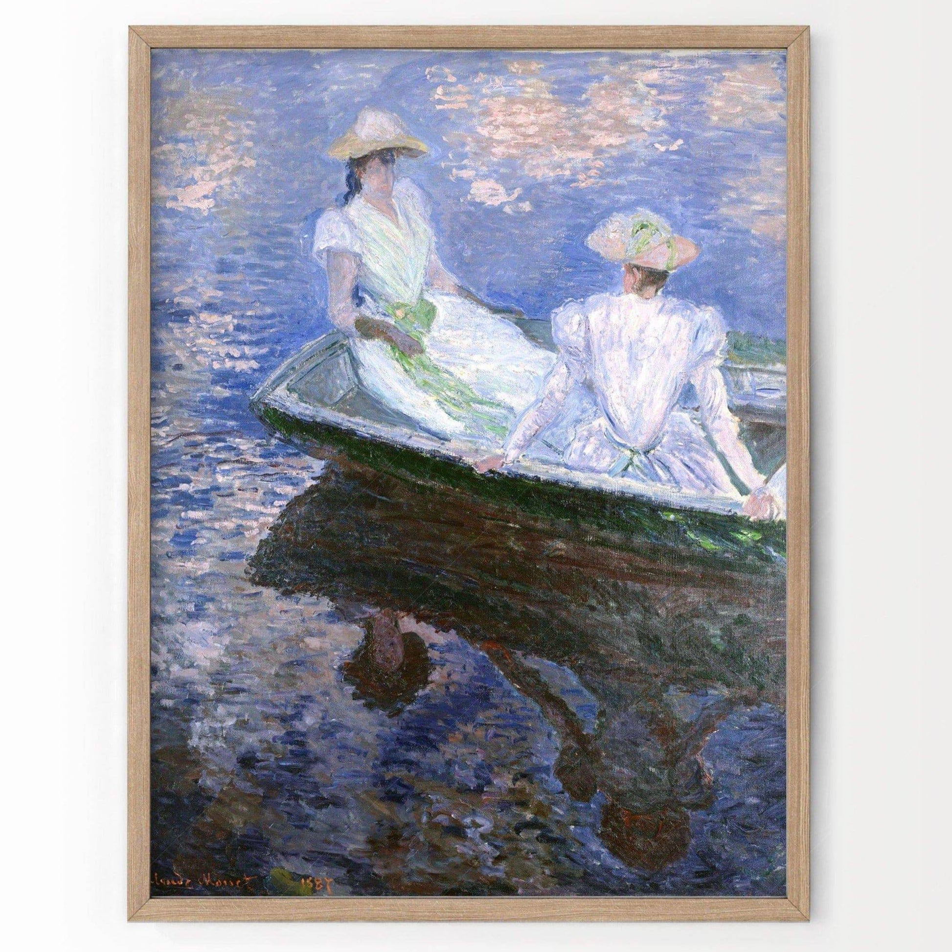 Claude Monet Print, On the boat poster, Famous painting