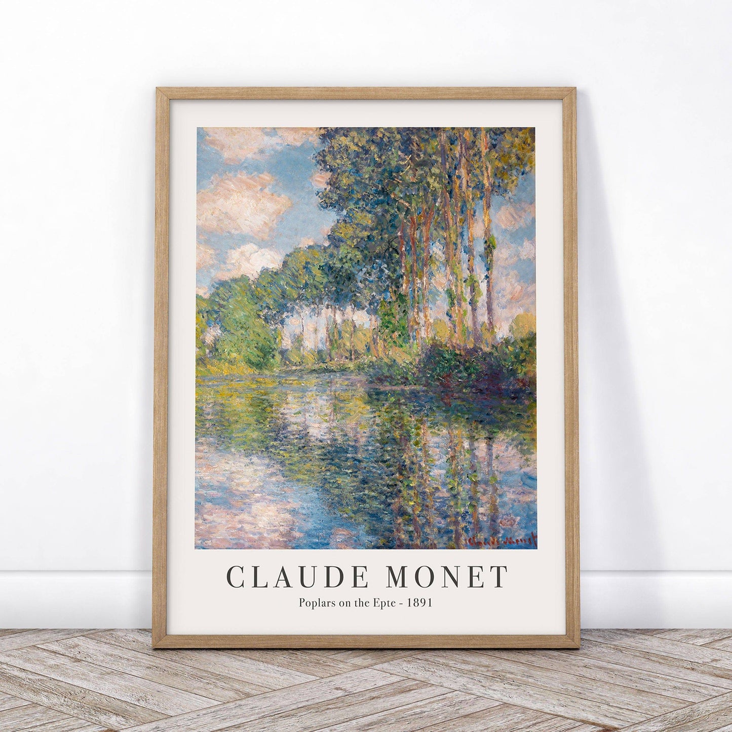 Claude Monet Set of 3 Prints, Bridge Over a Pond, Water Lilies, View of Vetheuil, Poplars on the Epte