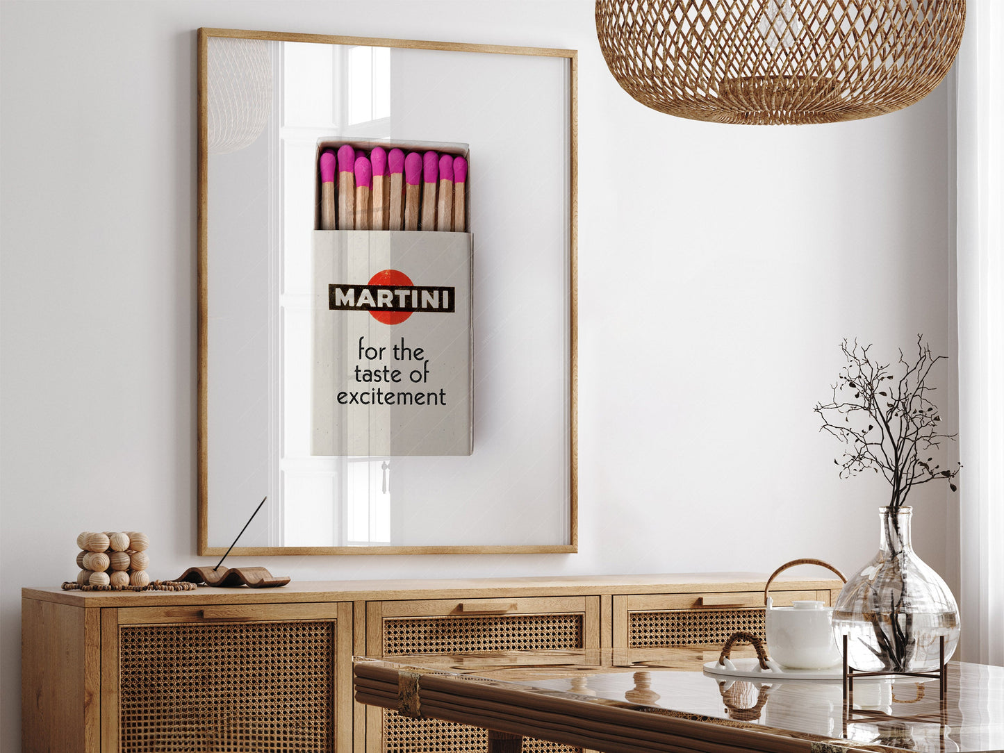 Cocktail poster, Matchbox print, Above Bar cart wall art