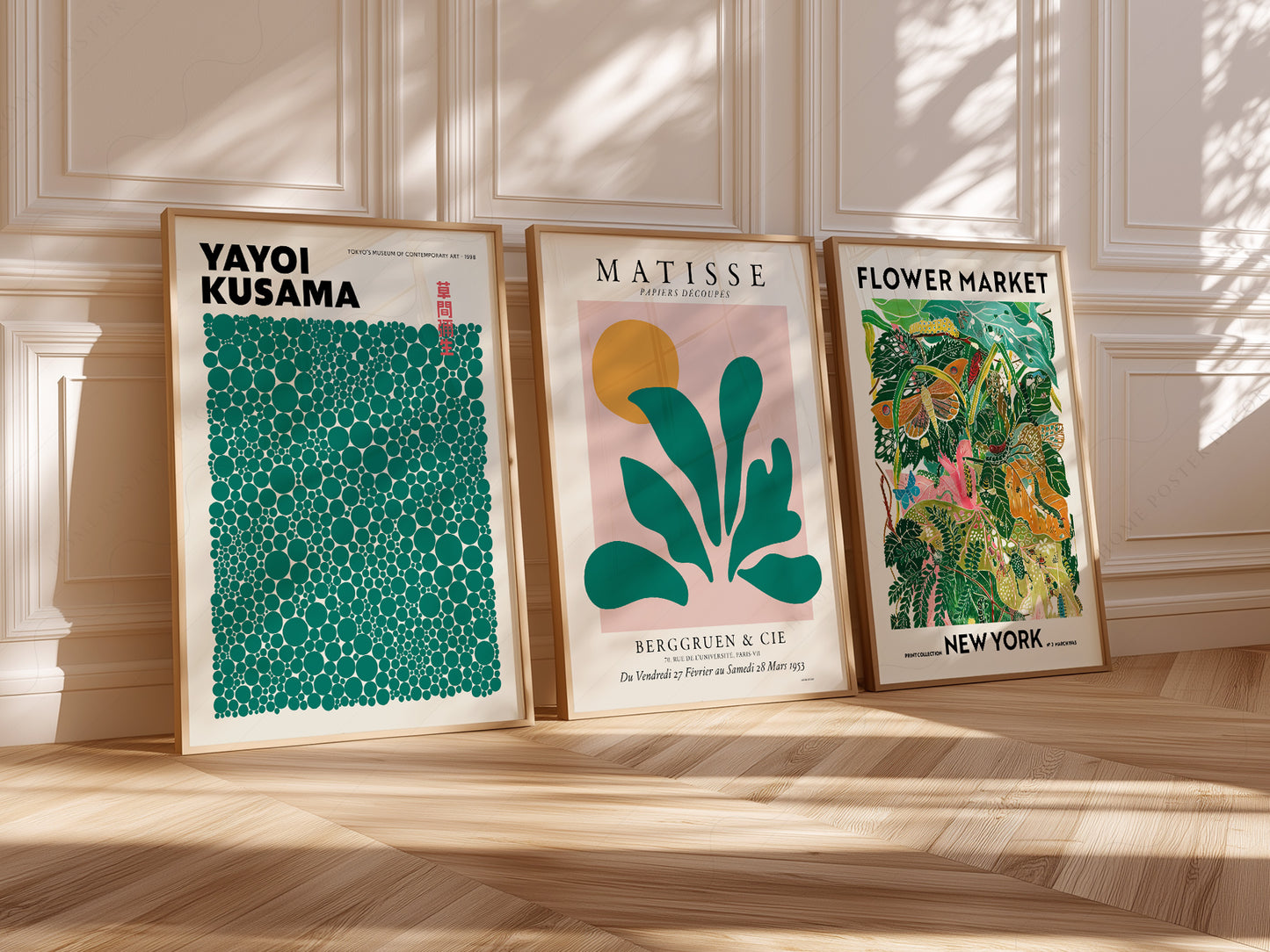 Henri Matisse, Modern Gallery Wall, Set of 3 Prints, Henri Matisse, Yayoi Kusama, Flower Market New York