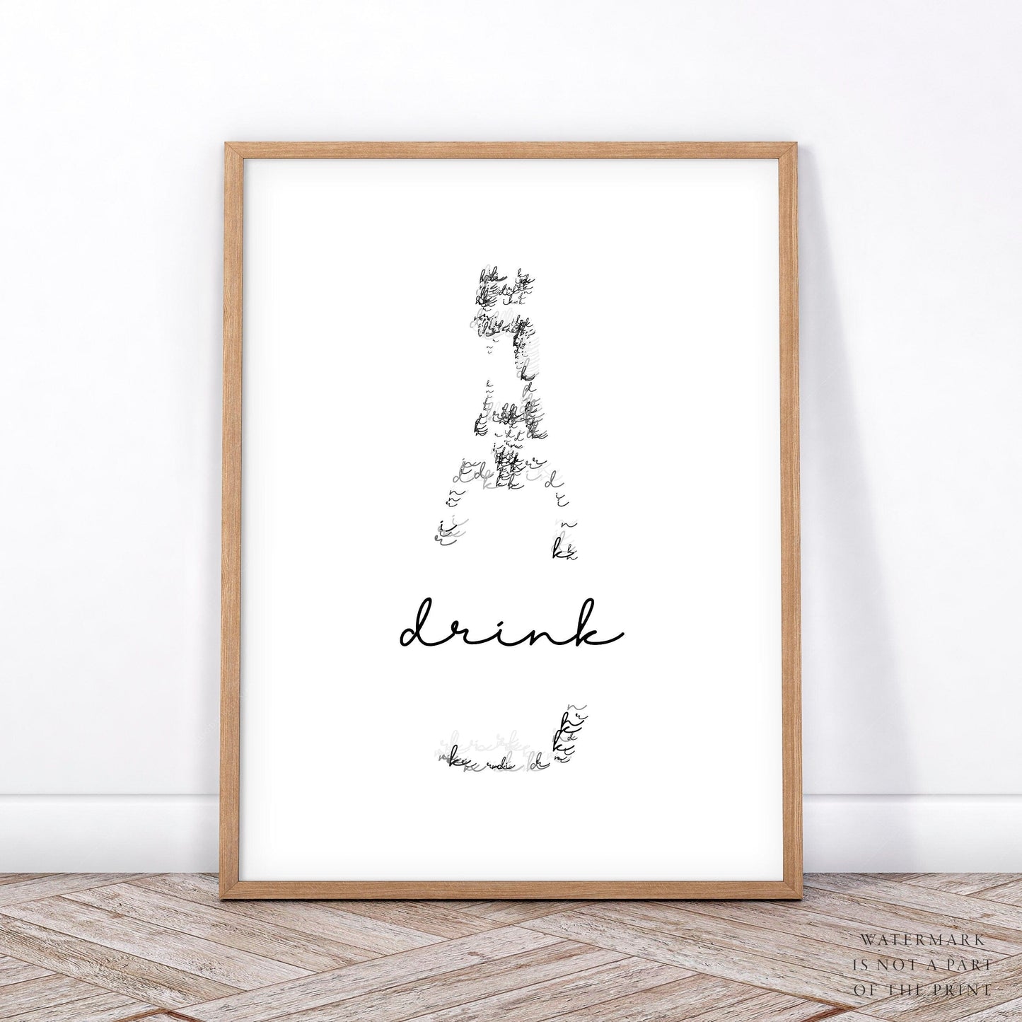 Drink Eat Poster, Set of 2 Prints, Wall art for Dining room or Kitchen