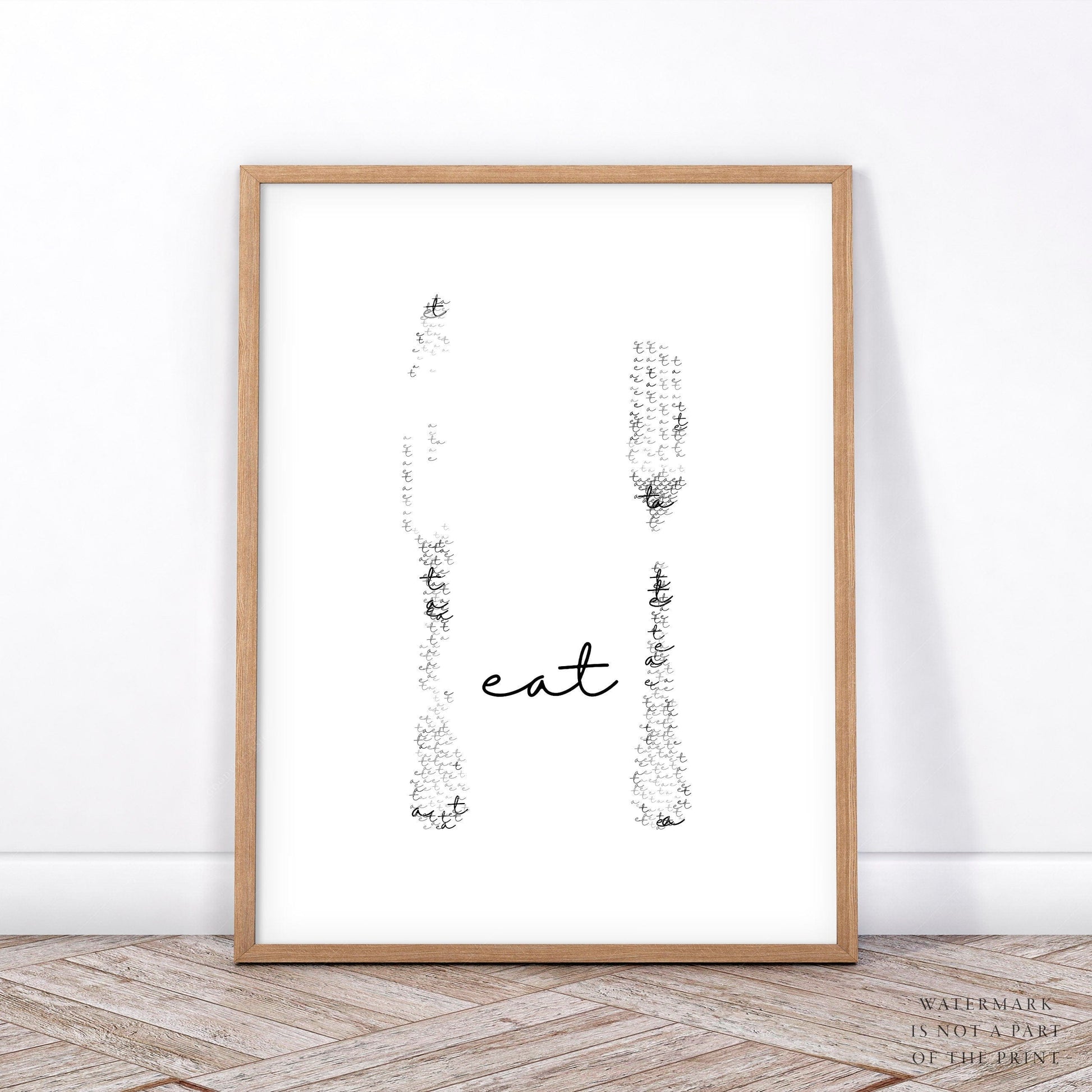 Drink Eat Poster, Set of 2 Prints, Wall art for Dining room or Kitchen