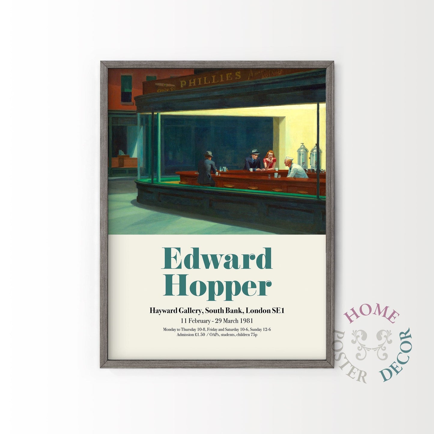 Edward Hopper, Nighthawks Art Print, Hopper Exhibition Poster