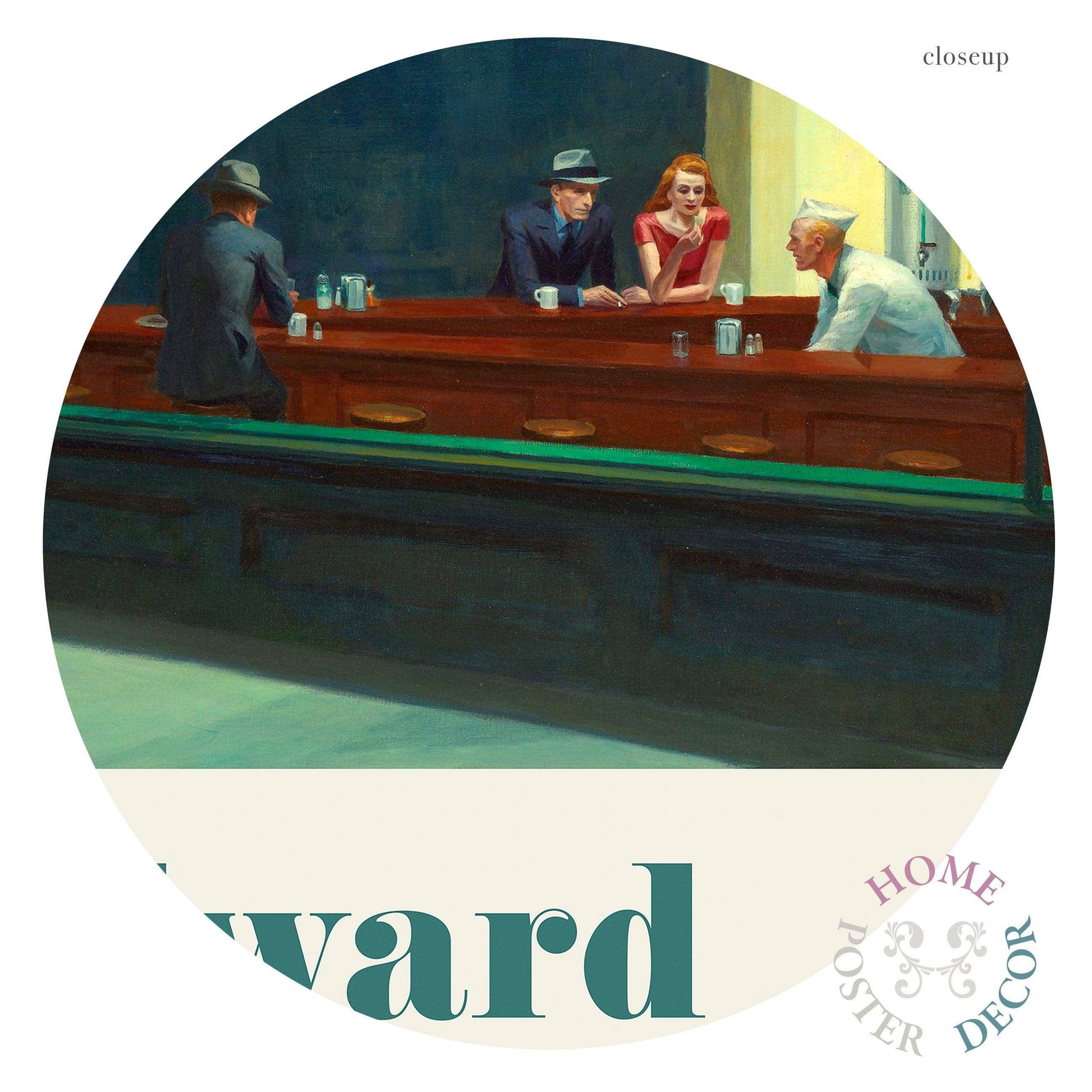 Edward Hopper, Nighthawks Art Print, Hopper Exhibition Poster