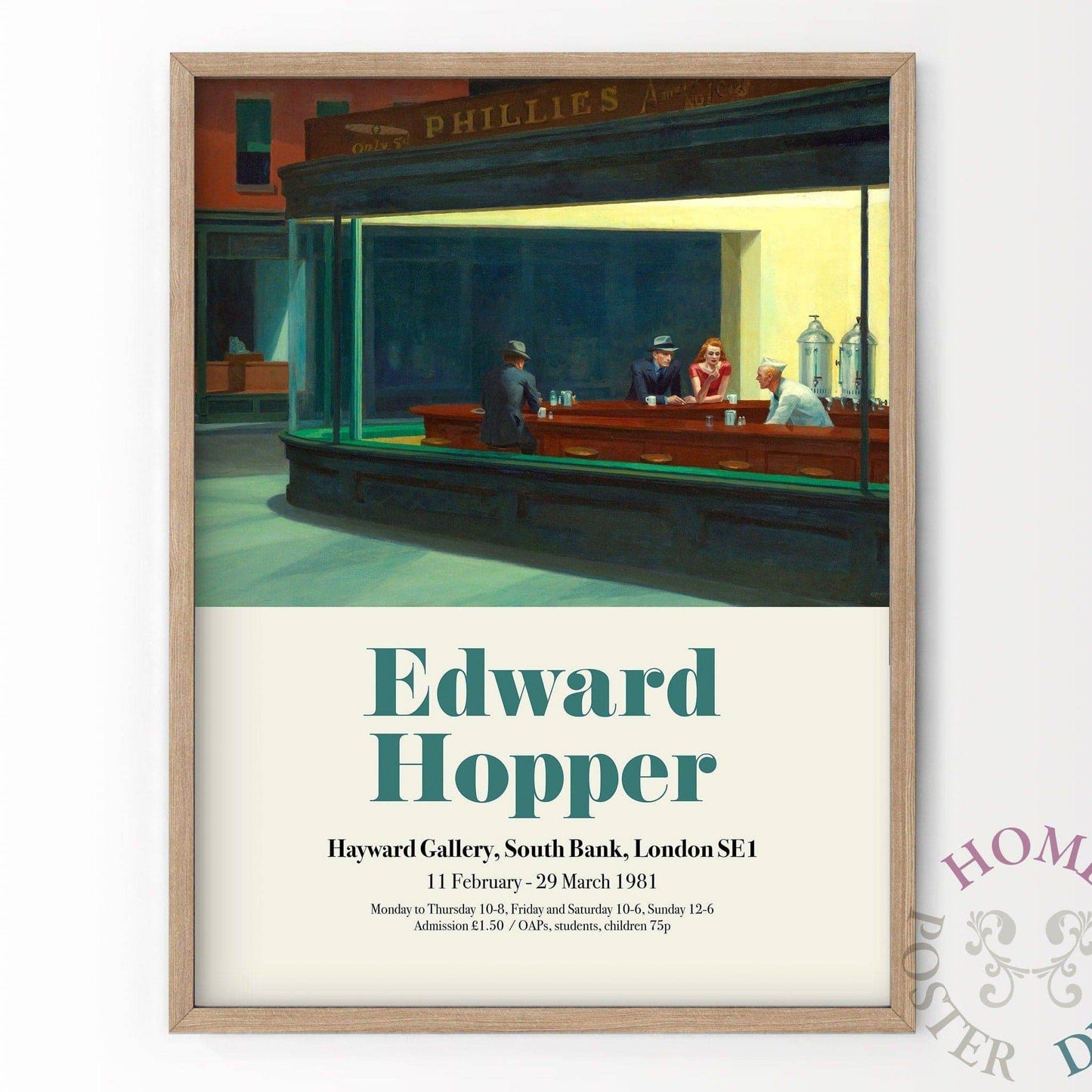 Edward Hopper, Nighthawks Art Print, Hopper Exhibition Poster