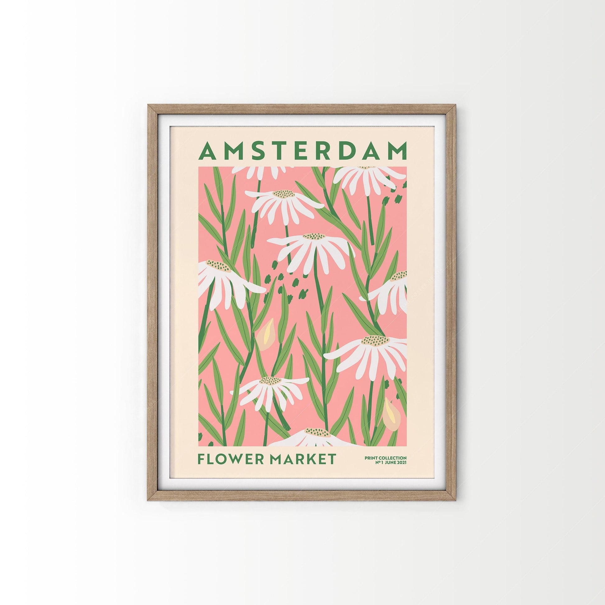 Flower Market Amsterdam, Famous City Poster, Gift Idea, Floral Wall Art