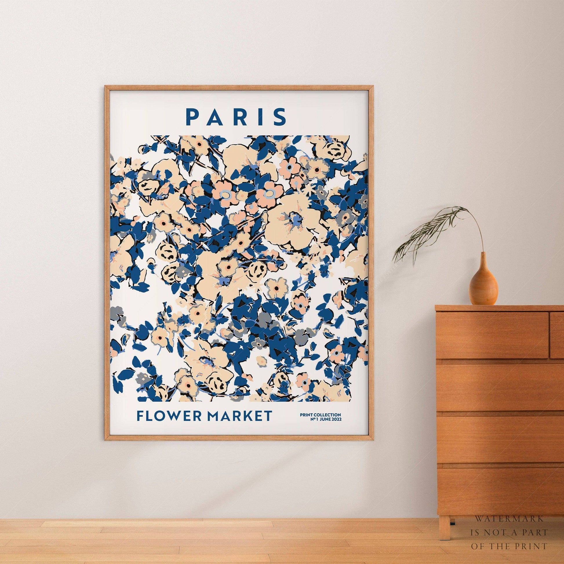 Flower Market, Famous City Poster, Gift Idea, Floral Wall Art