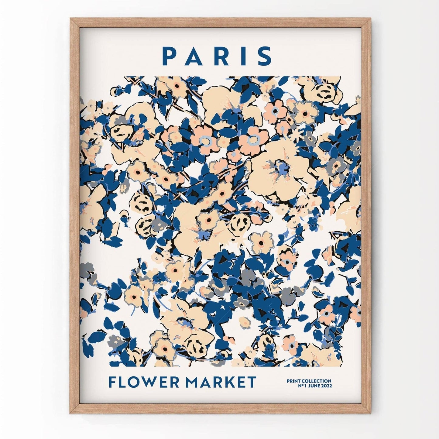 Flower Market, Famous City Poster, Gift Idea, Floral Wall Art