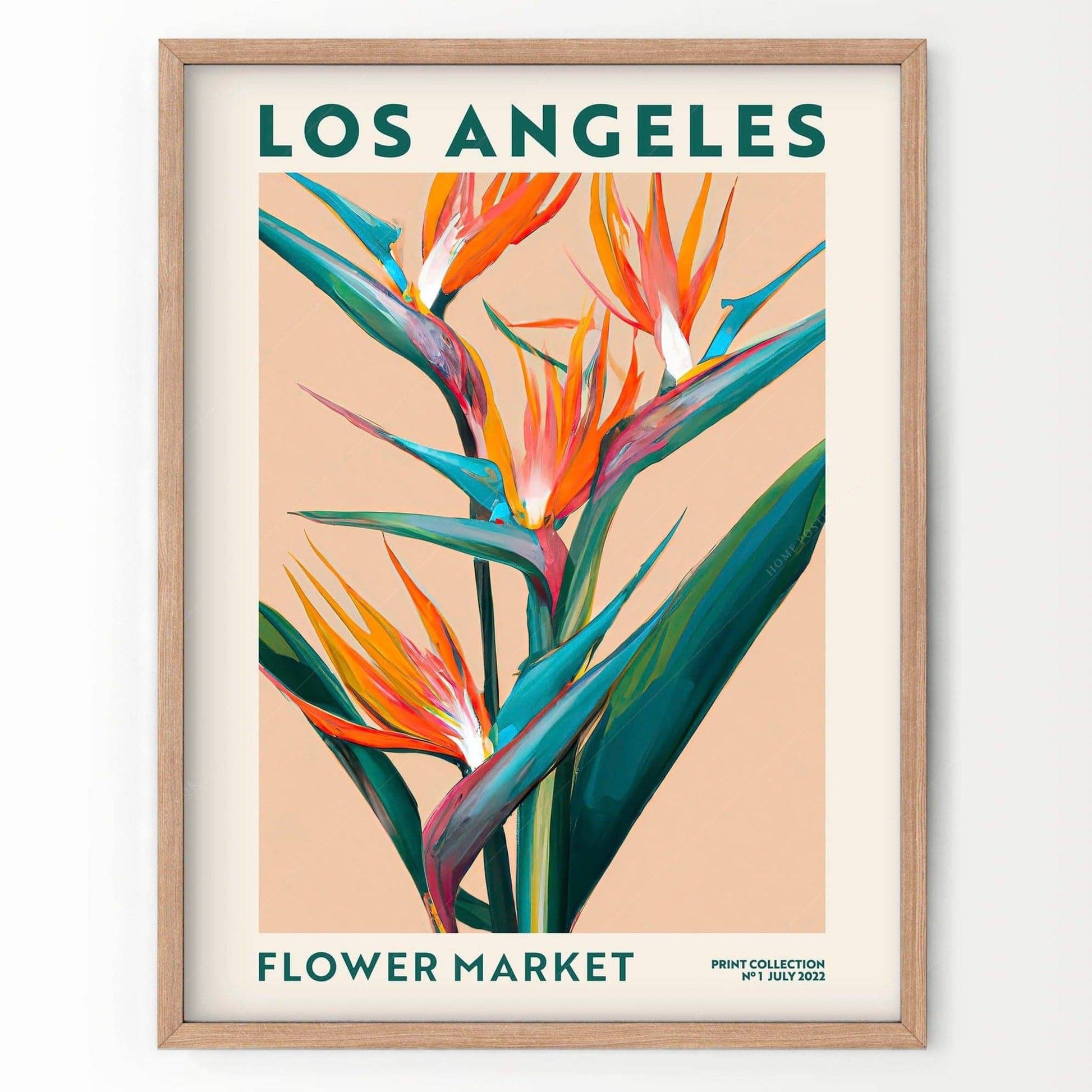 Flower Market Los Angeles, Famous City Poster, Gift Idea, Floral Wall Art