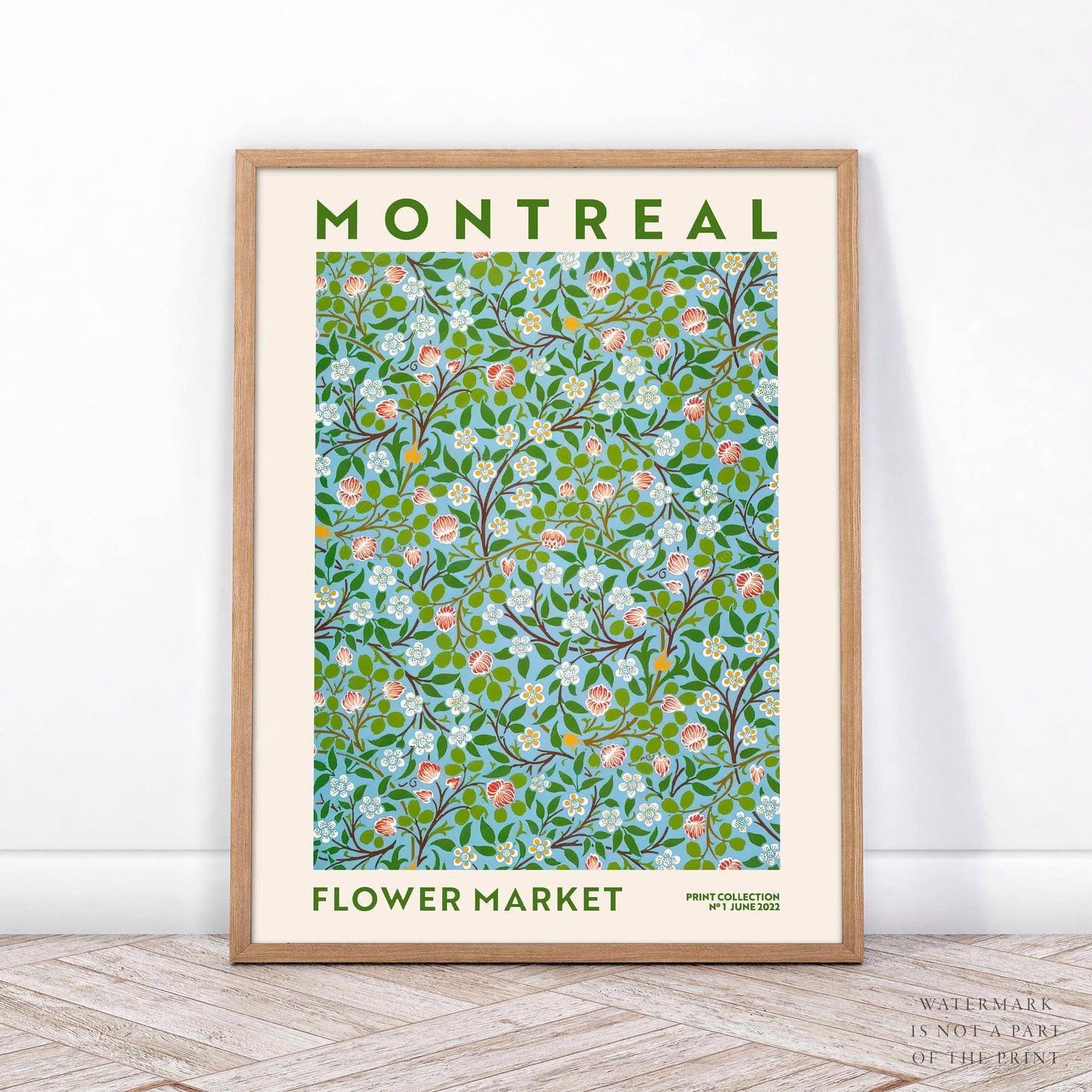 Flower Market Montreal, Famous City Poster, Gift Idea, Floral Wall Art