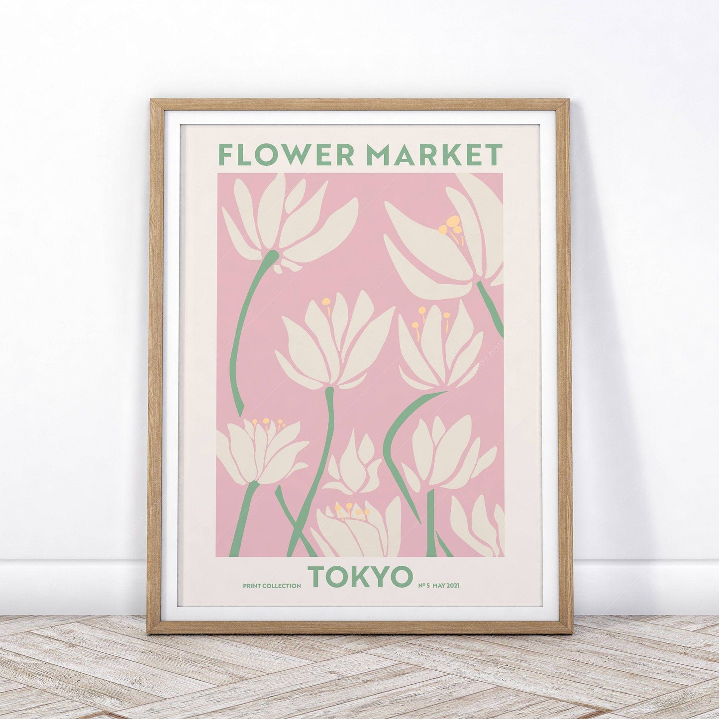 Flower Market Tokyo, Famous City Poster, Travel Gift Idea, Floral Wall Art