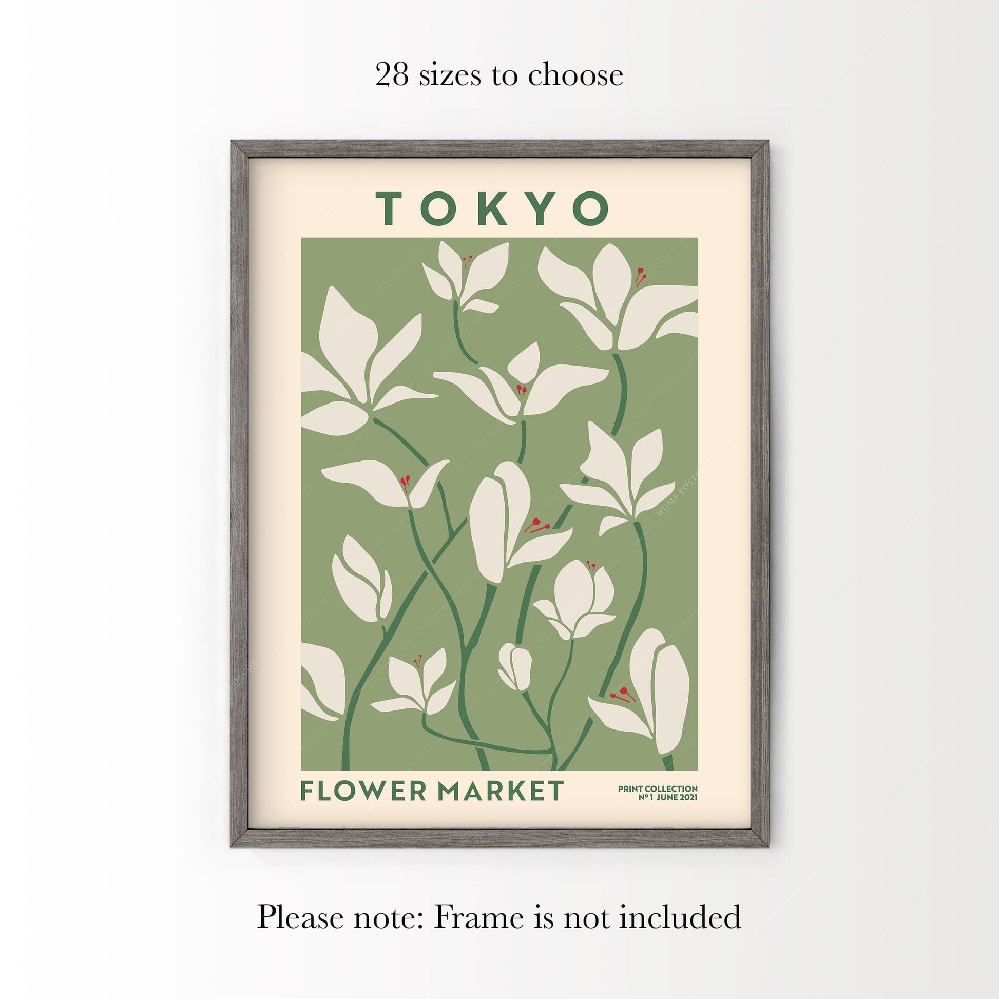 Flower Market Tokyo, Famous City Poster, Travel Gift Idea, Floral Wall Art