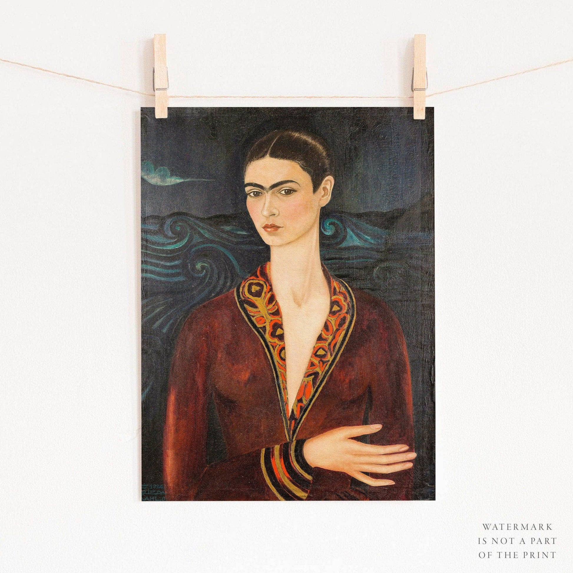 Frida Kahlo Poster, Velvet Dress Self-Portrait