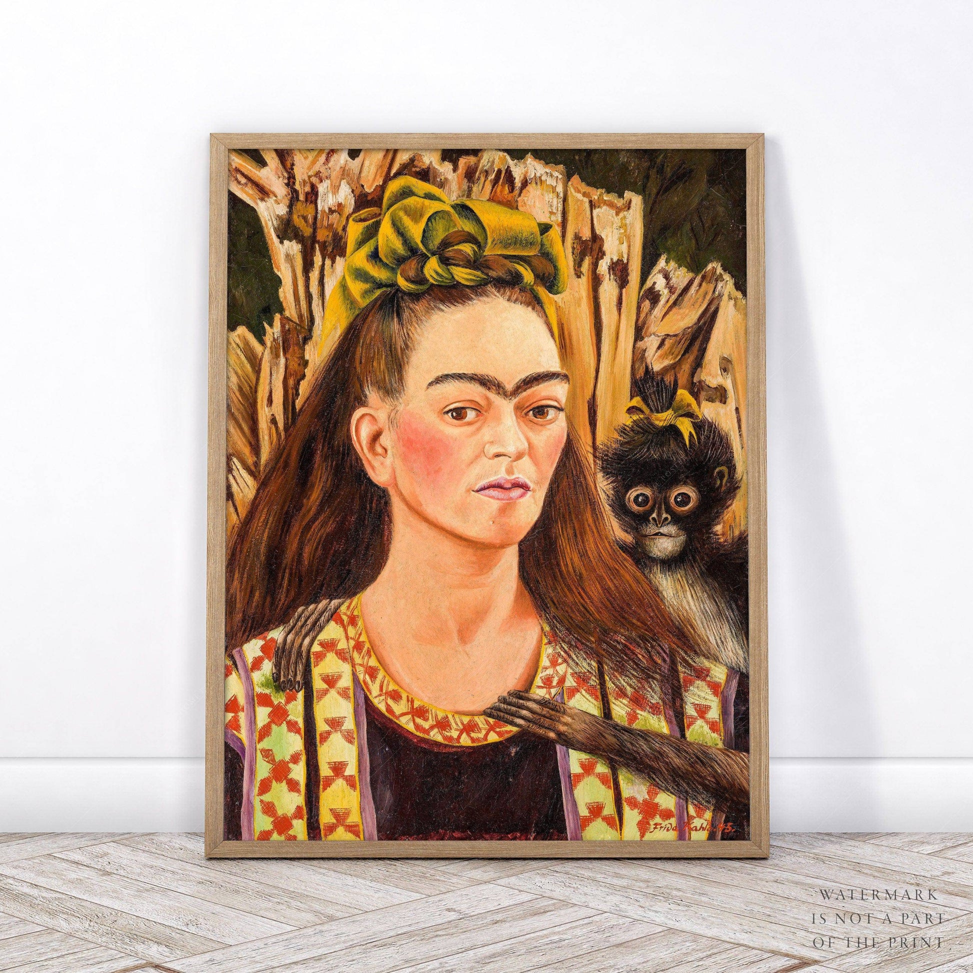 Frida Kahlo Print, Self-Portrait with Monkey