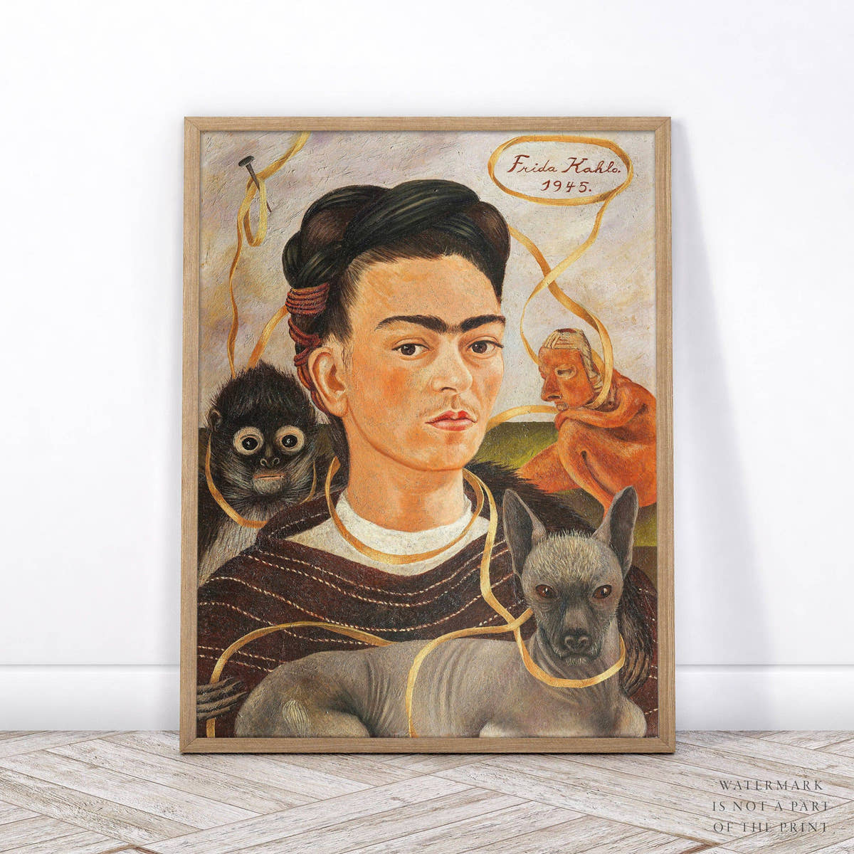 Frida Kahlo Print, Self-Portrait with Monkey