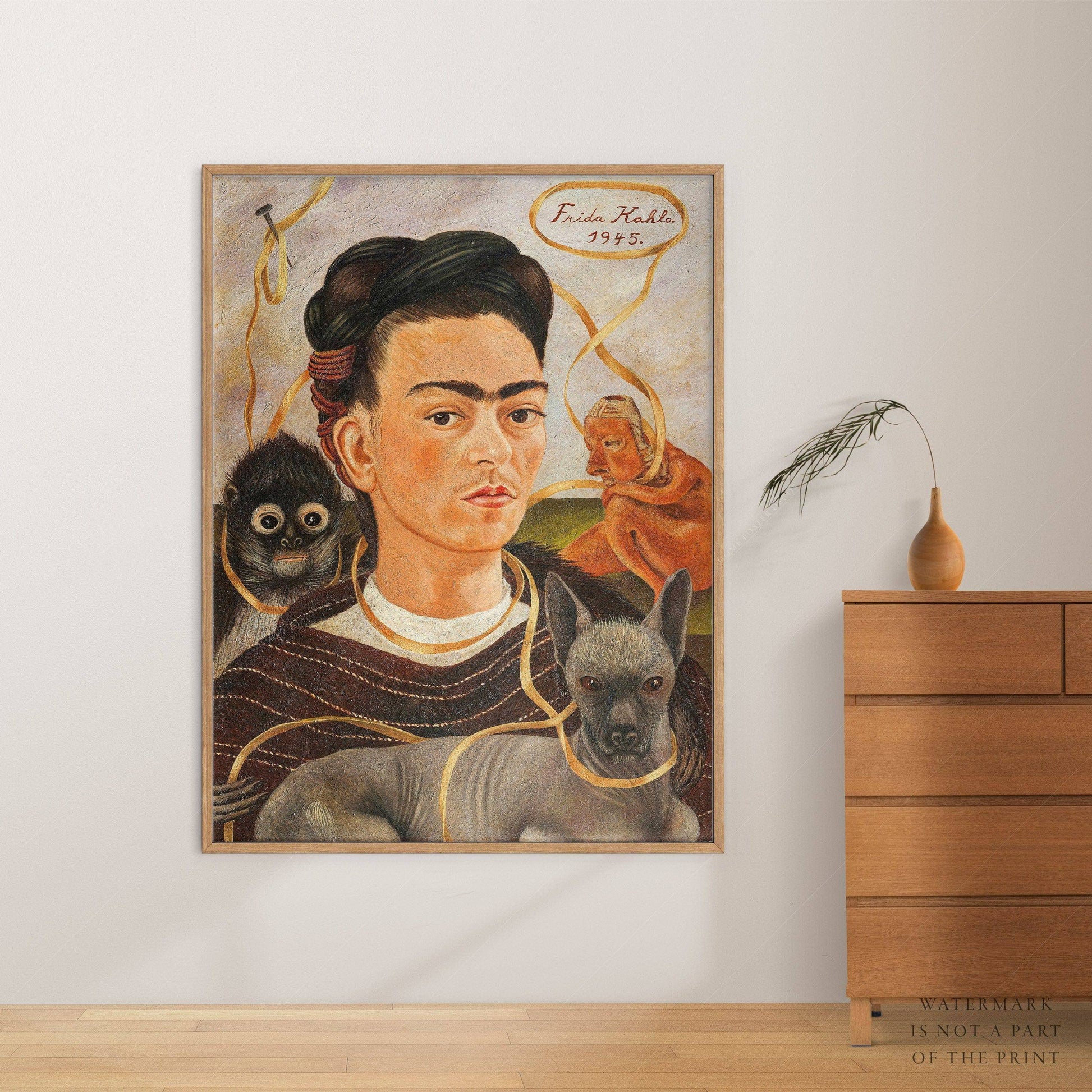 Frida Kahlo Print, Self-Portrait with Monkey