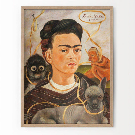 Frida Kahlo Print, Self-Portrait with Monkey