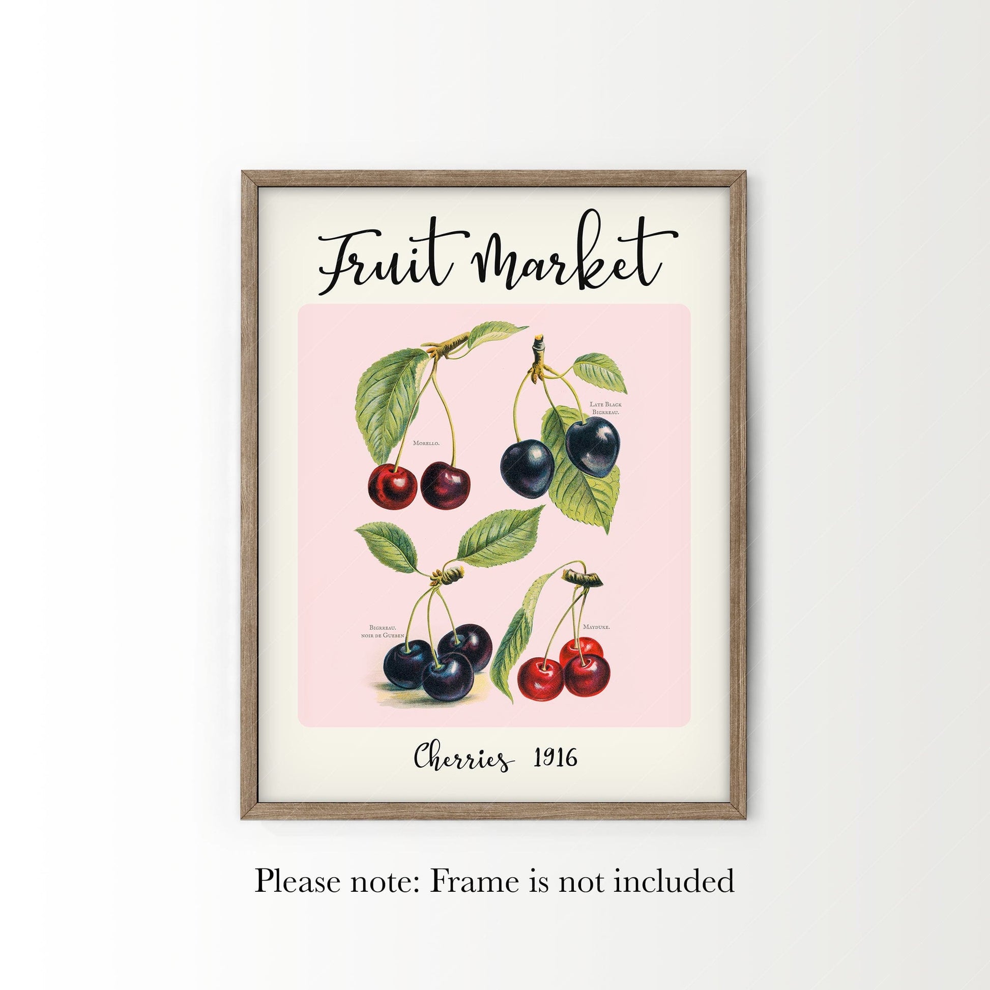 Fruit Market Print, Farmhouse Decor, Antique Berries Painting