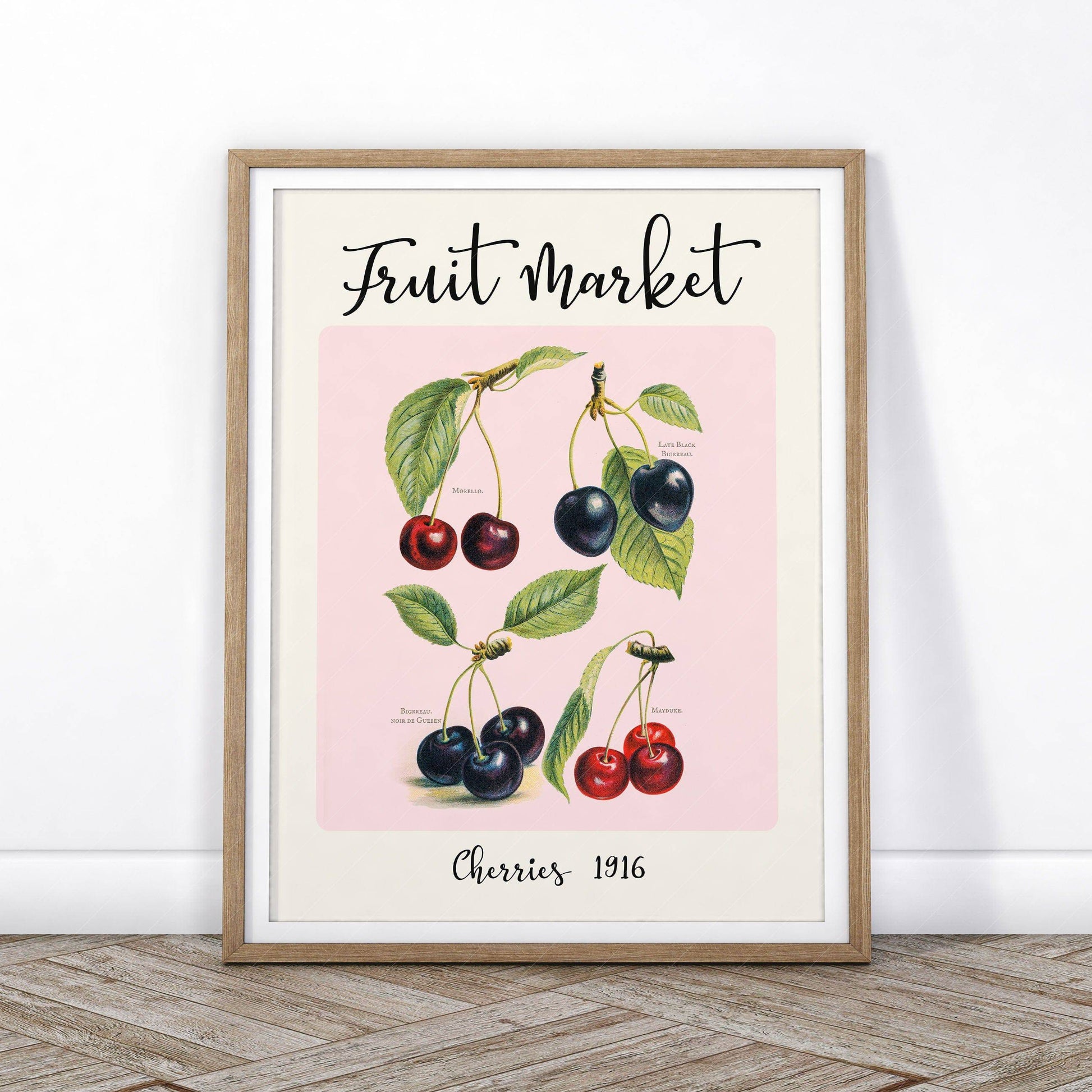 Fruit Market Print, Farmhouse Decor, Antique Berries Painting