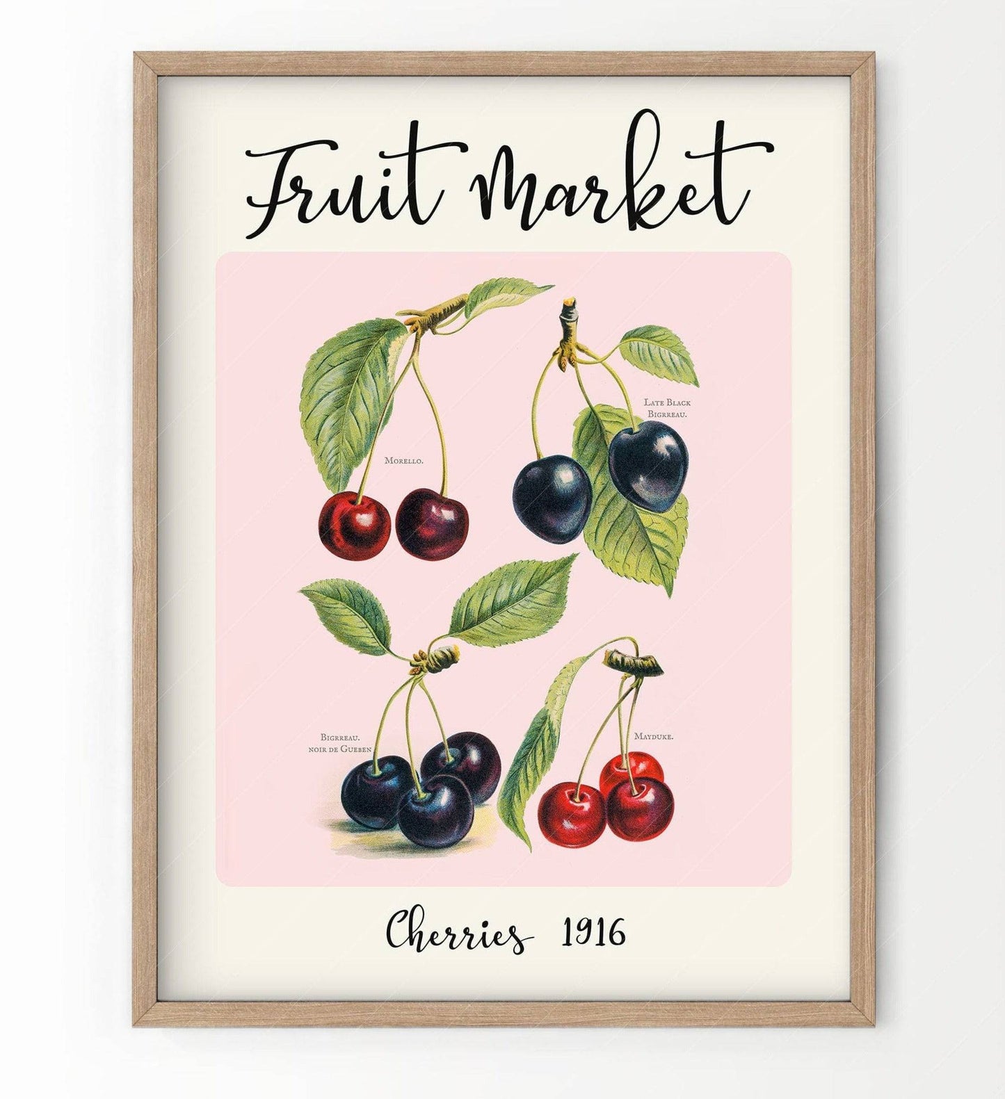 Fruit Market Print, Farmhouse Decor, Antique Berries Painting