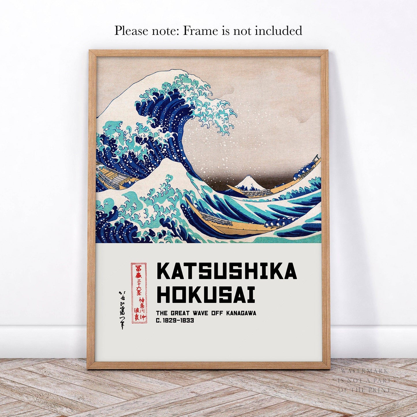 Gallery Wall Art, The Great Wave off Kanagawa, Blue Rothko Painting, Soulages. Set of 3 Prints