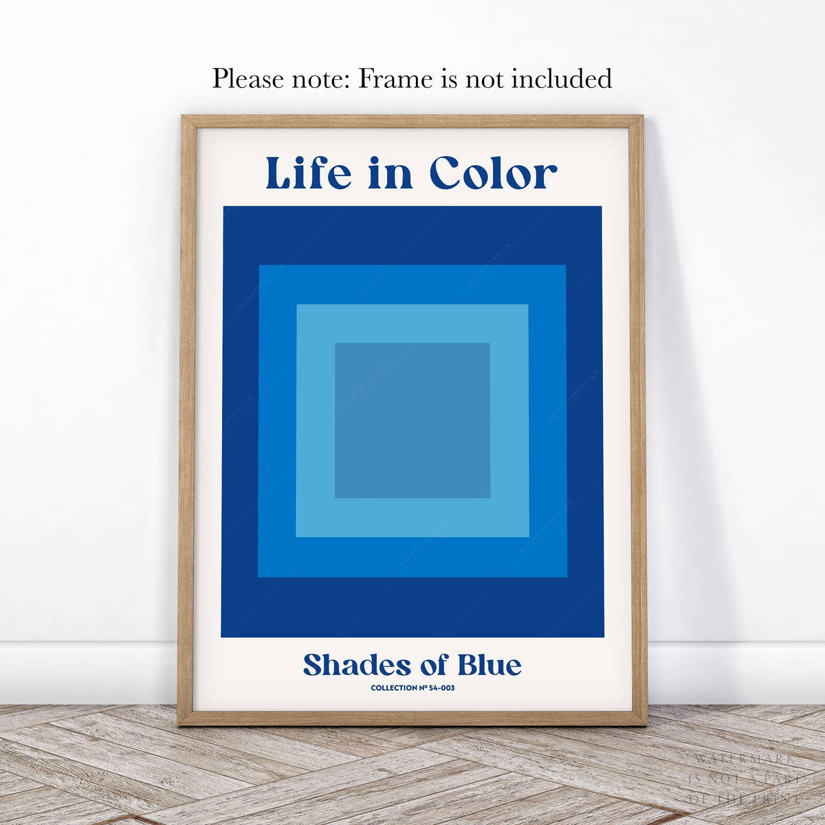 Geometric Wall Art, Shades of Blue , Modern poster