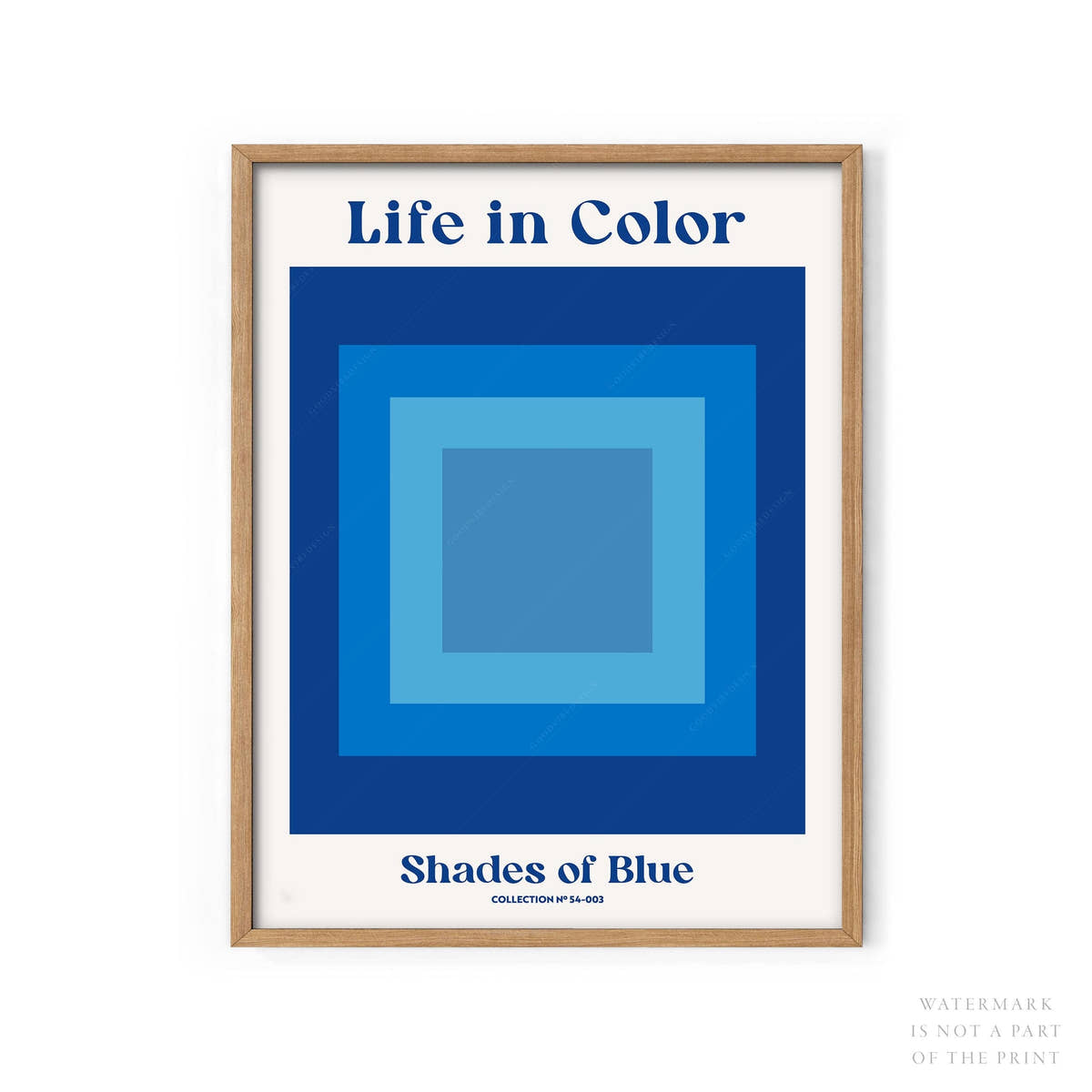 Geometric Wall Art, Shades of Blue , Modern poster