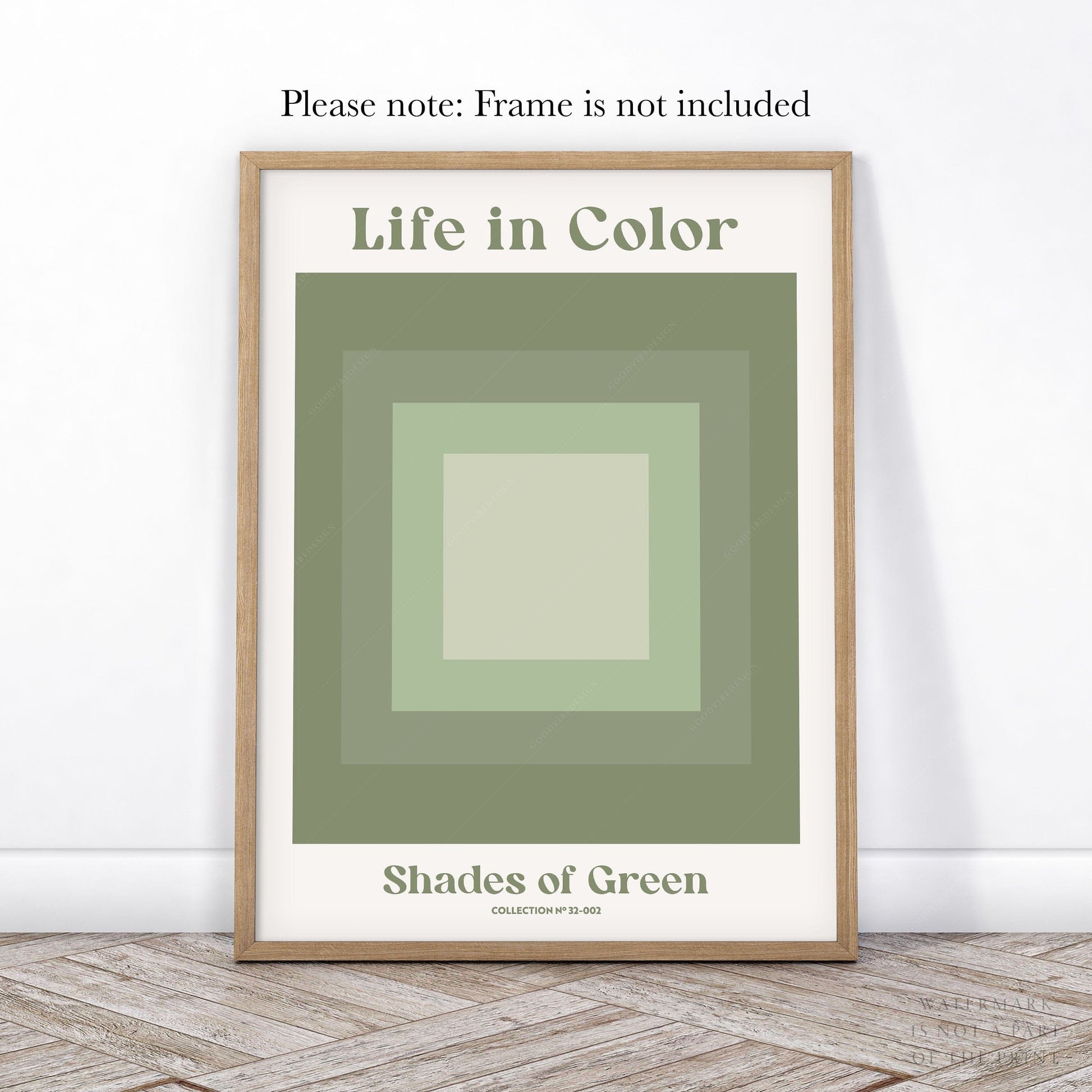 Geometric wall art, Shades of green, Modern poster