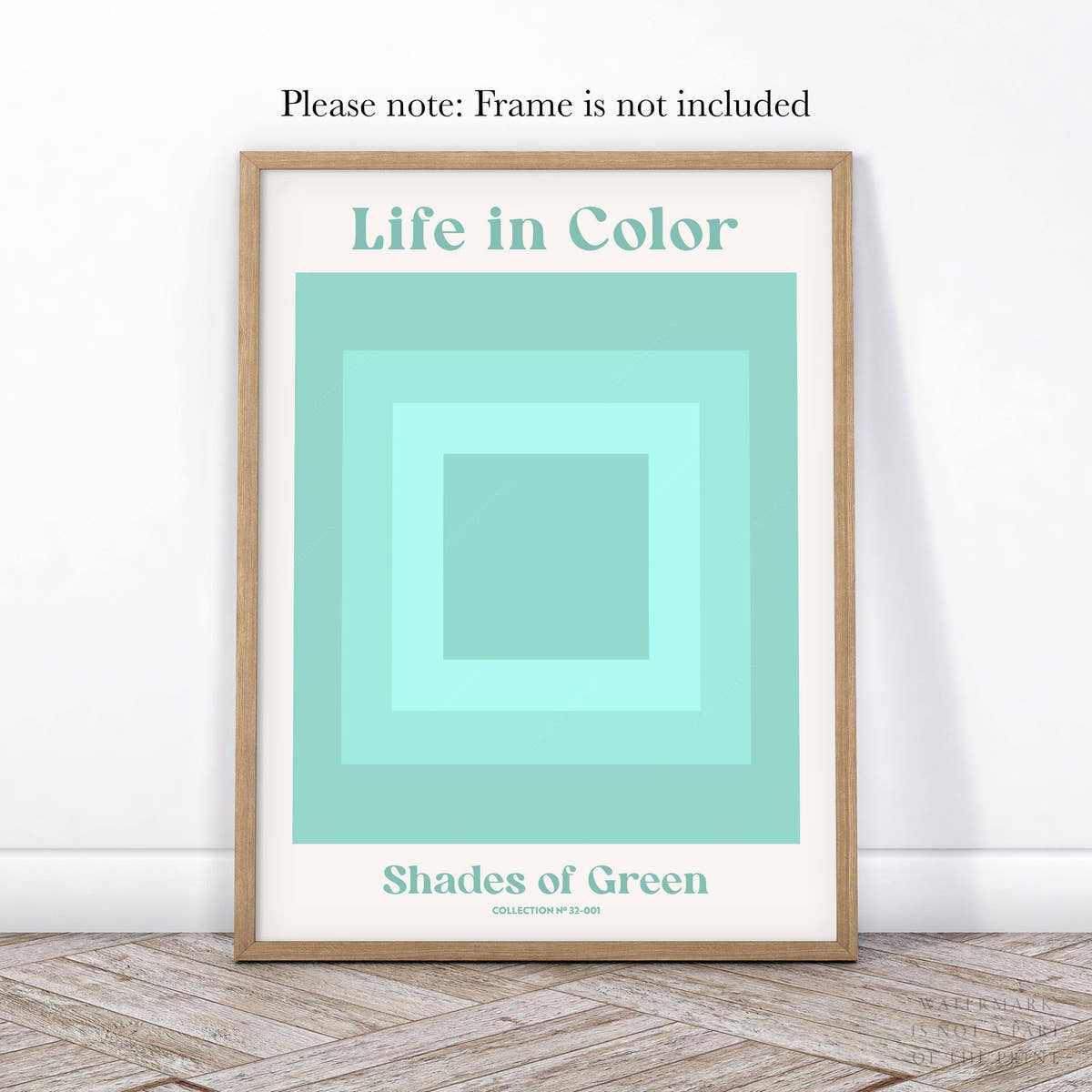 Geometric wall art, Shades of green, Modern poster