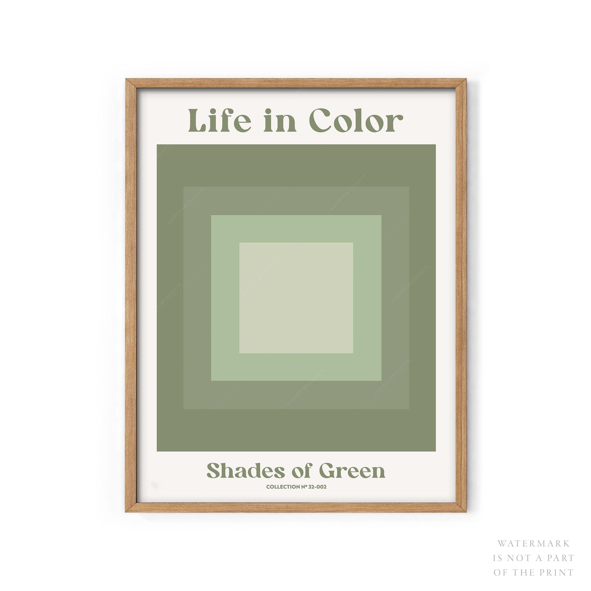 Geometric wall art, Shades of green, Modern poster